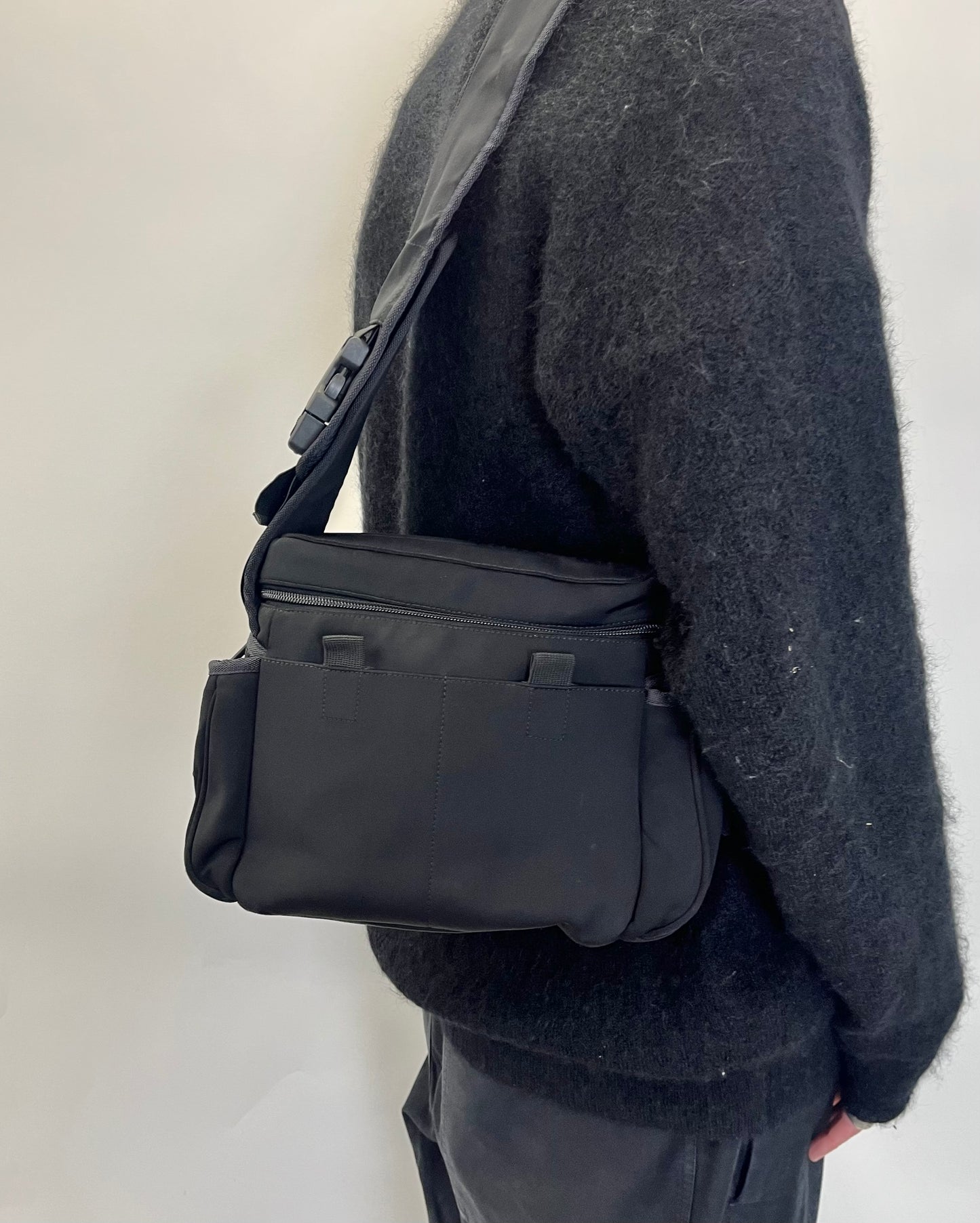 Miu Miu Archive Black Nylon Technical Shoulderbag