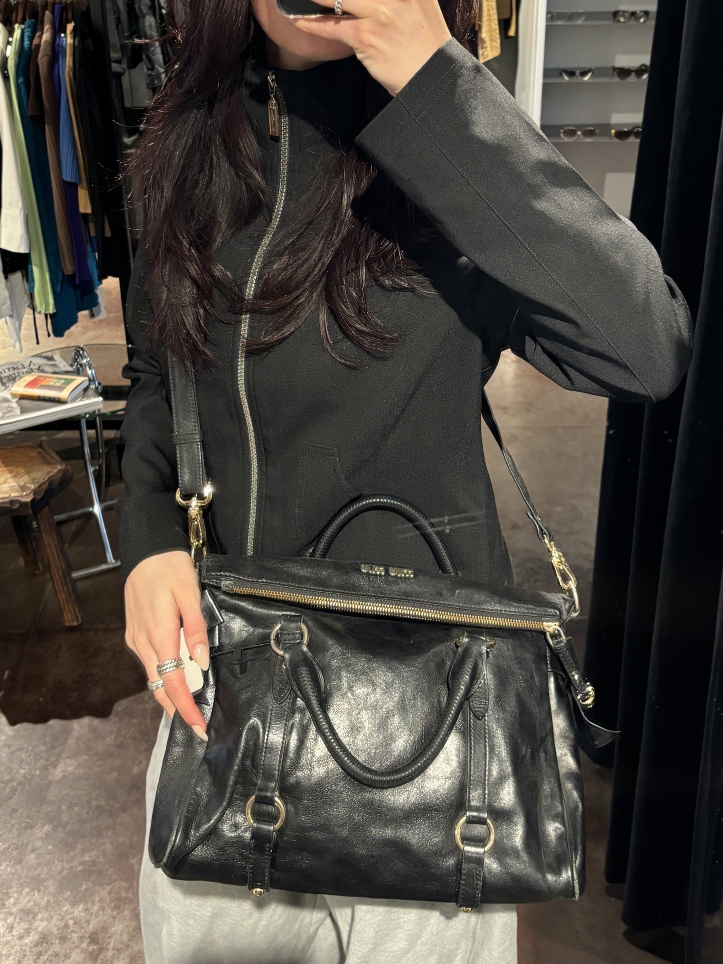 Miu Miu Vitello Lux Bow