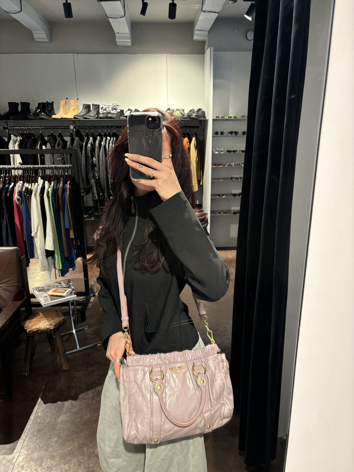 Miu Miu Vitello Lux Bow Tote