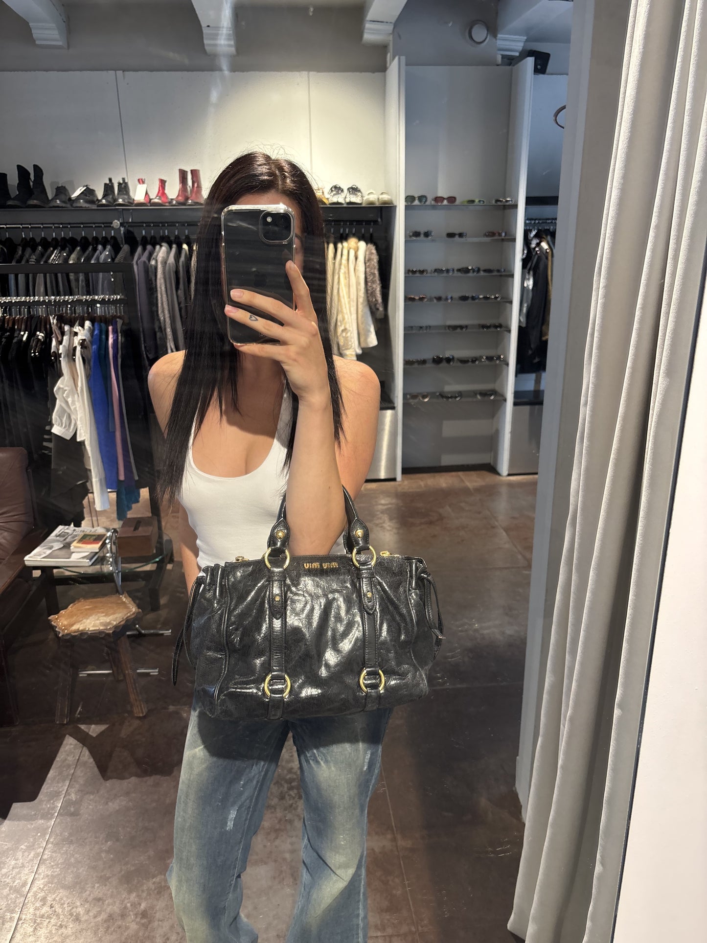 Miu Miu Vitello Lux Bow Bag