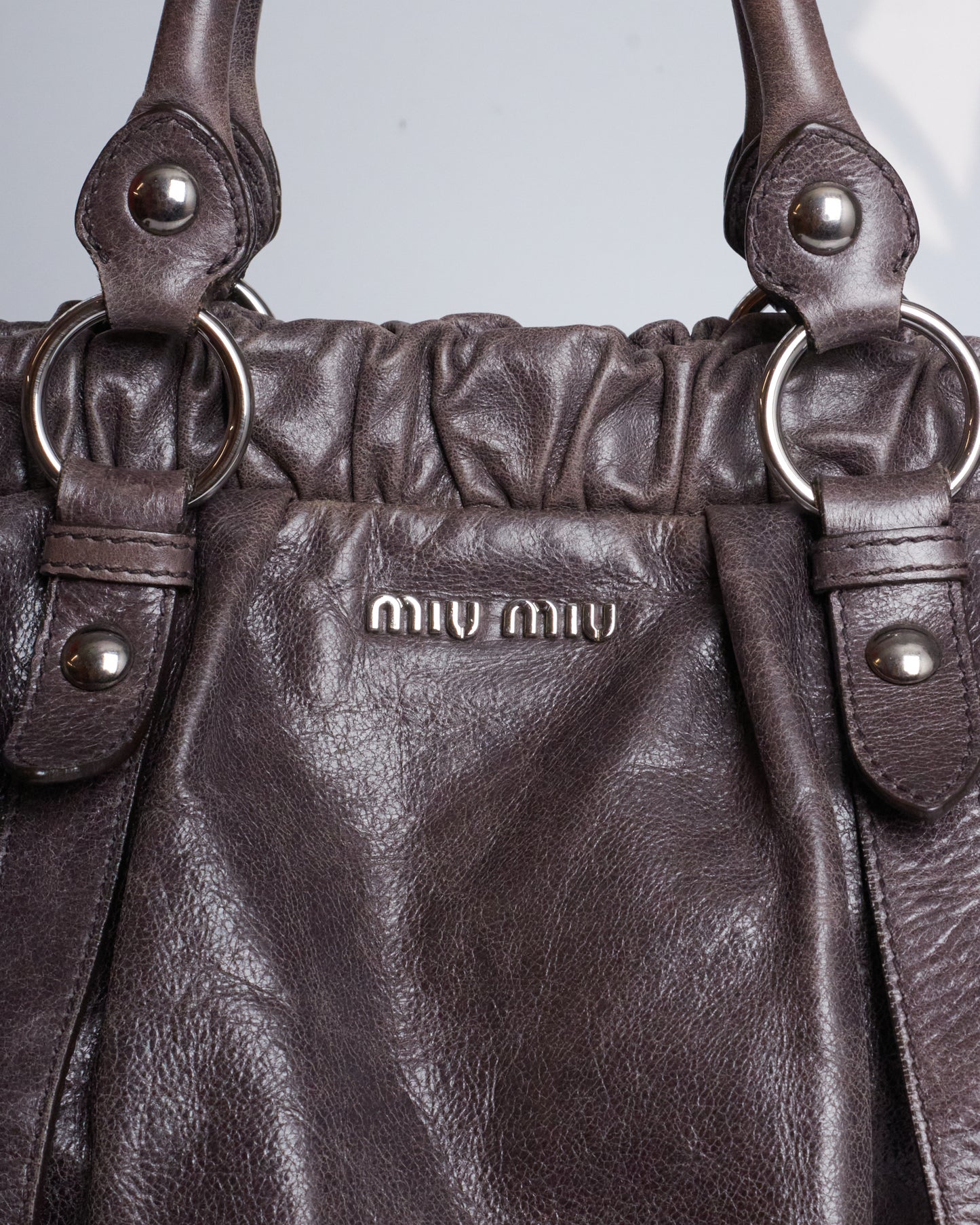 Miu Miu Vitello Lux Bow Large Bag
