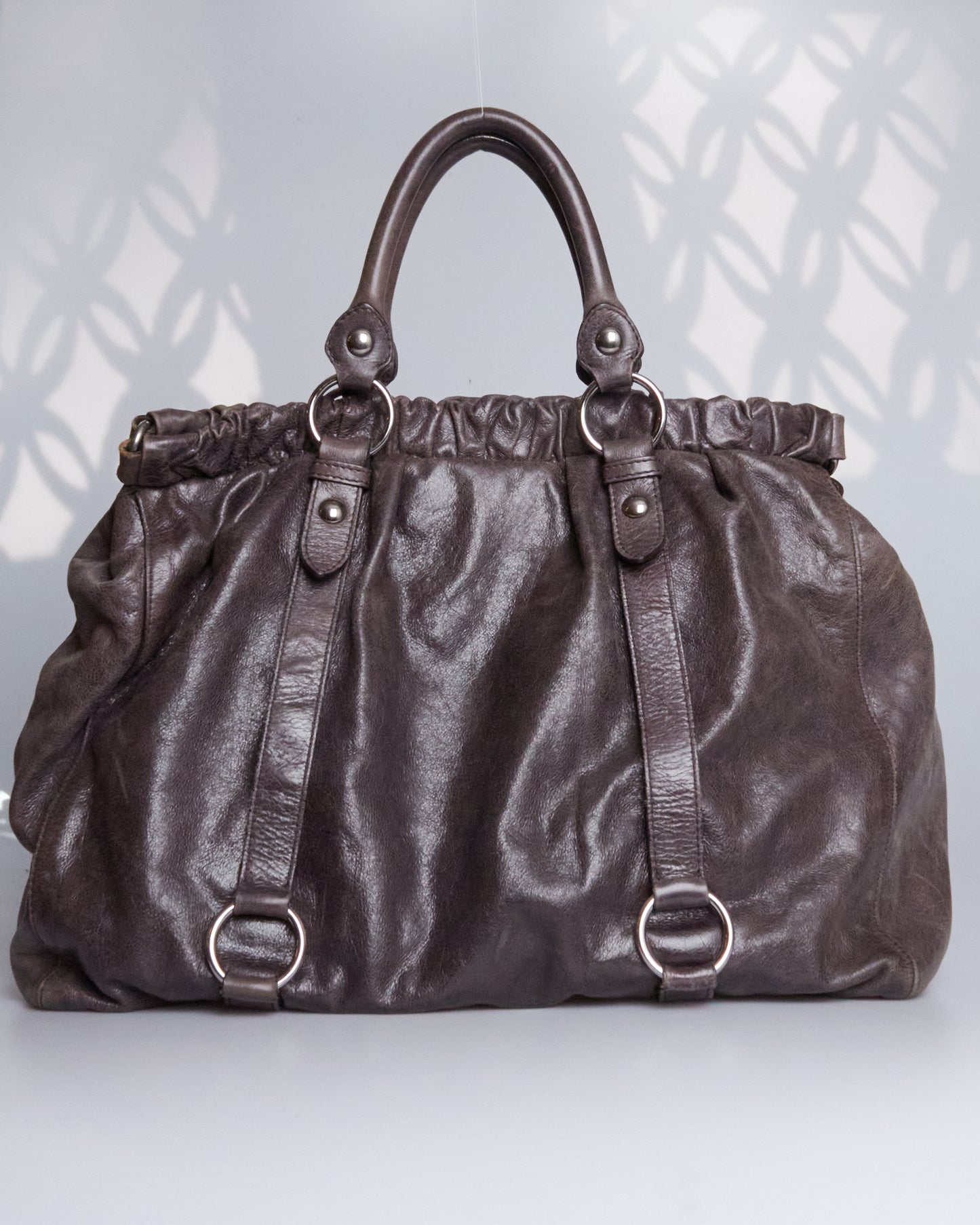 Miu Miu Vitello Lux Bow Large Bag
