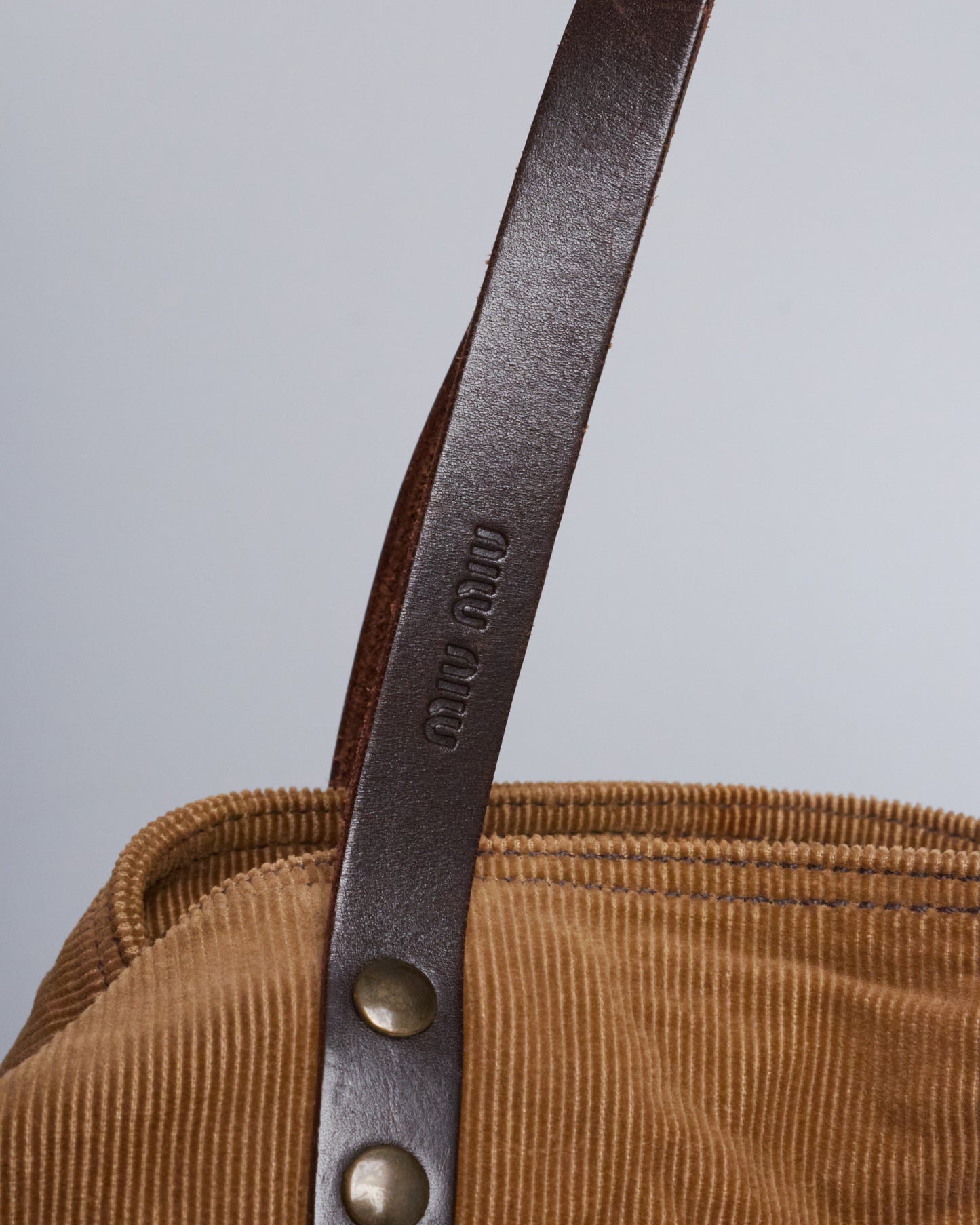Miu Miu Corduroy Pony Hair Tote Bag