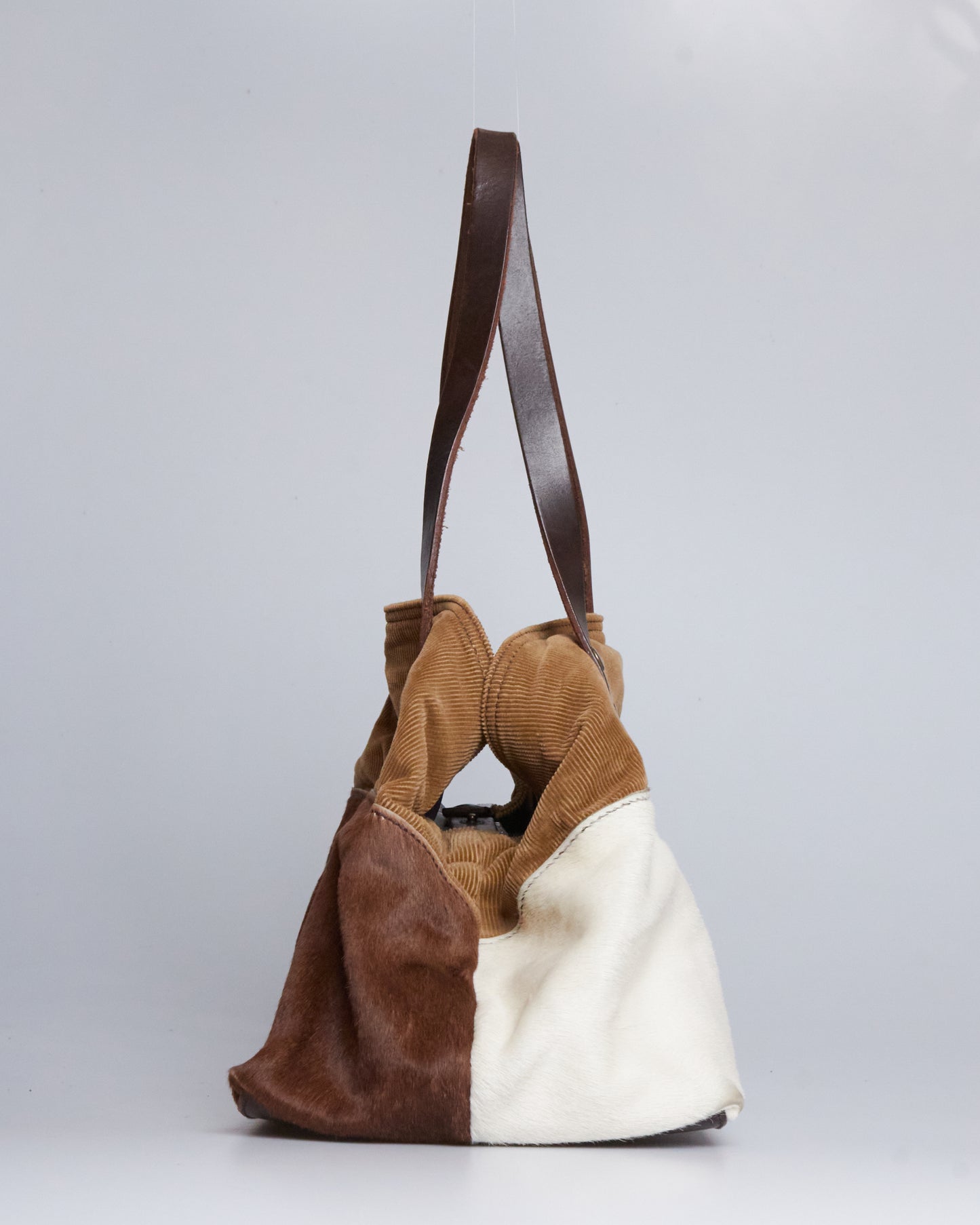 Miu Miu Corduroy Pony Hair Tote Bag