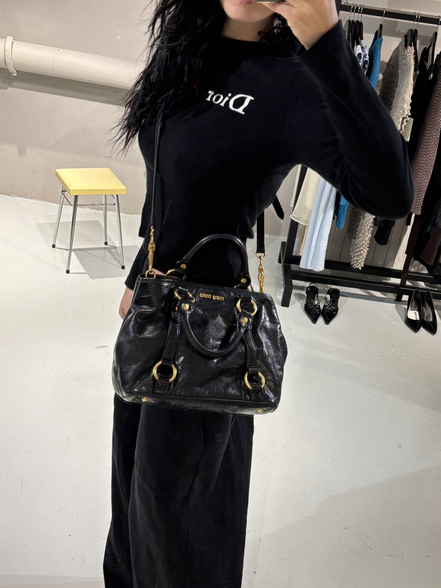 Miu Miu Vitello Lux Bow Bag