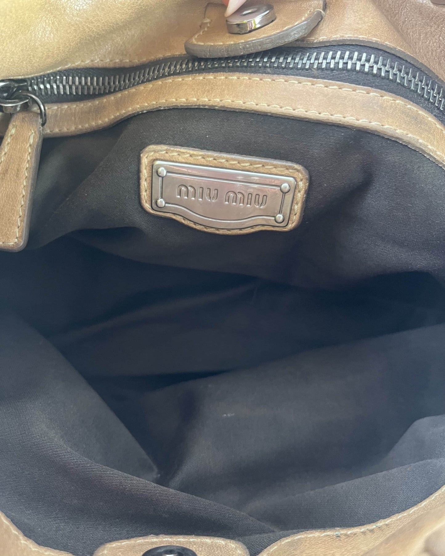 Miu Miu Vitello Lux Bow Tote