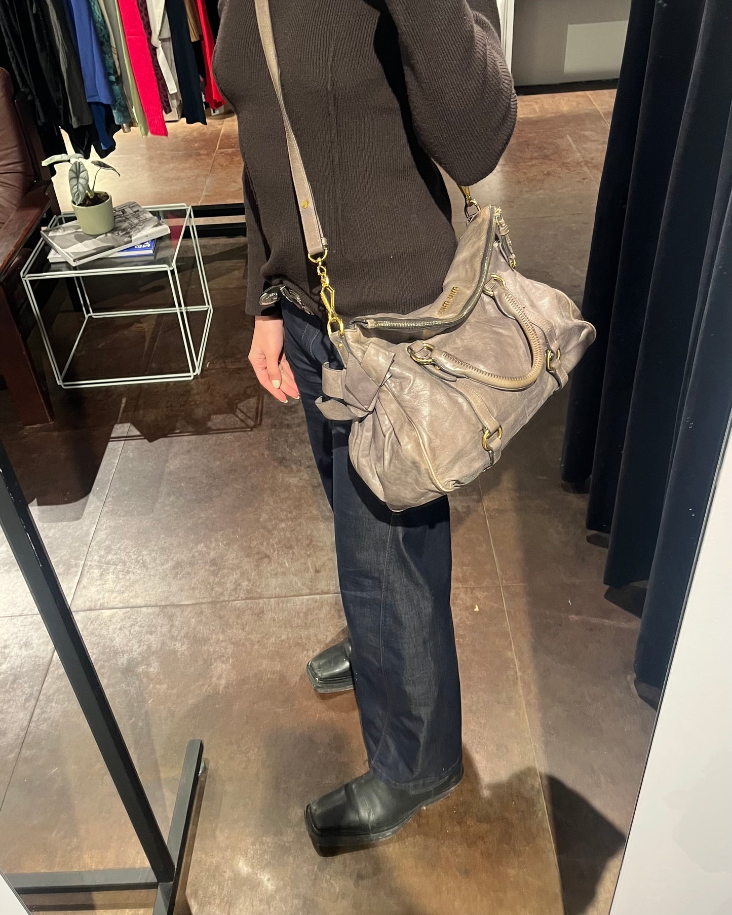 Miu Miu Vitello Lux Bow Bag