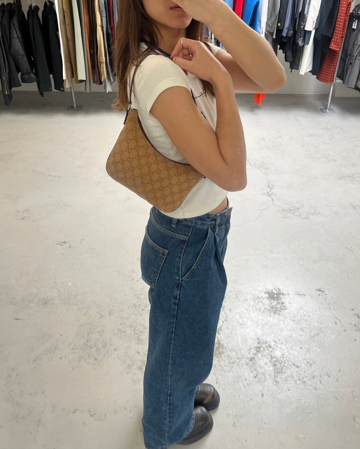 Gucci GG canvas baguette