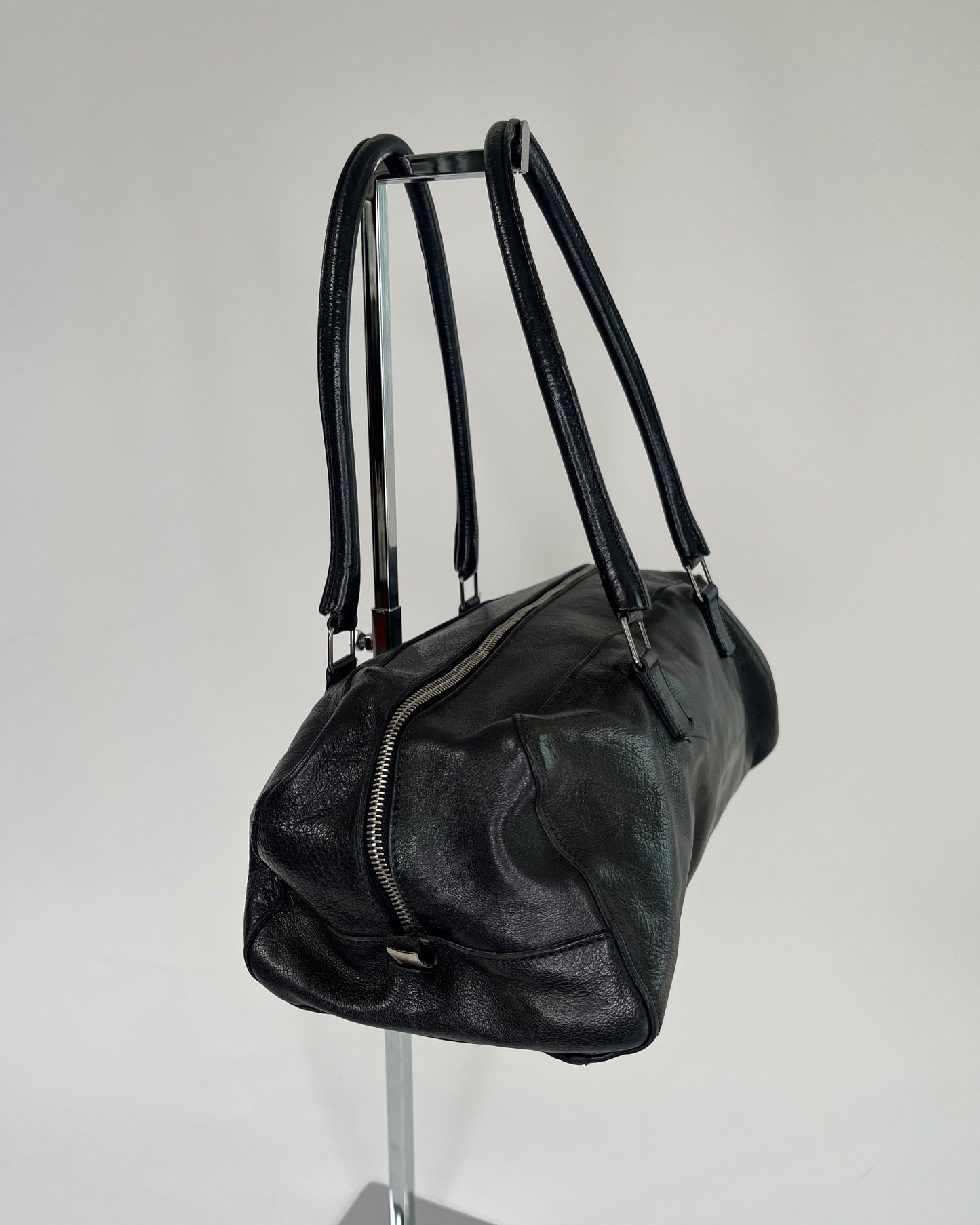 Miu Miu Leather Boston Bag Black