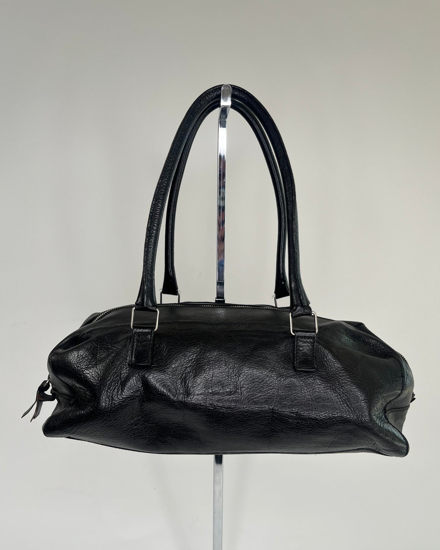 Miu Miu Leather Boston Bag Black