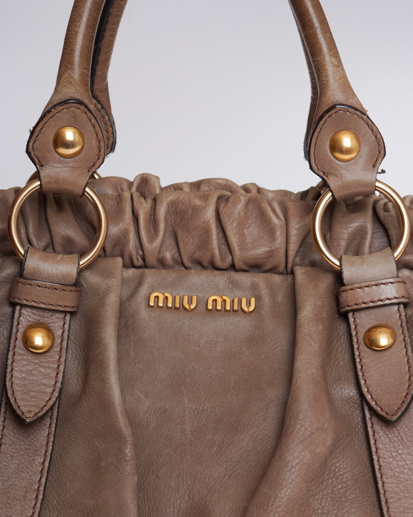 Miu Miu Vitello Lux Bow Large Bag