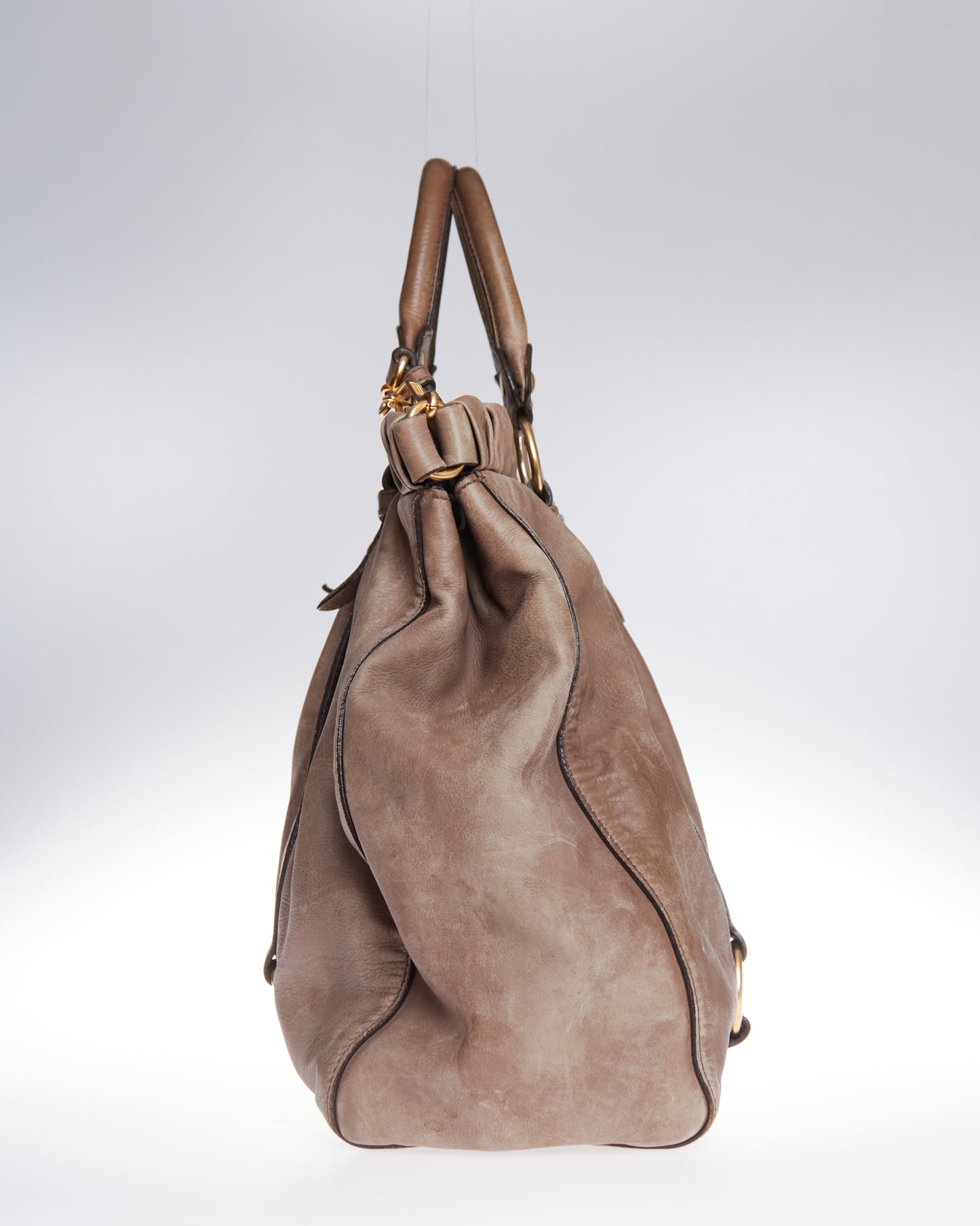 Miu Miu Vitello Lux Bow Large Bag
