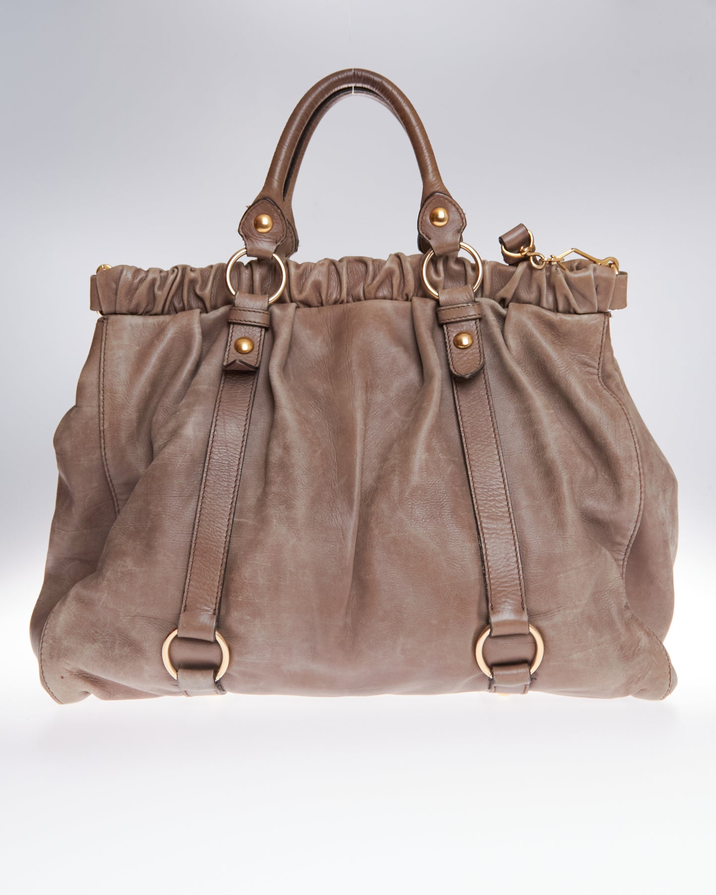 Miu Miu Vitello Lux Bow Large Bag