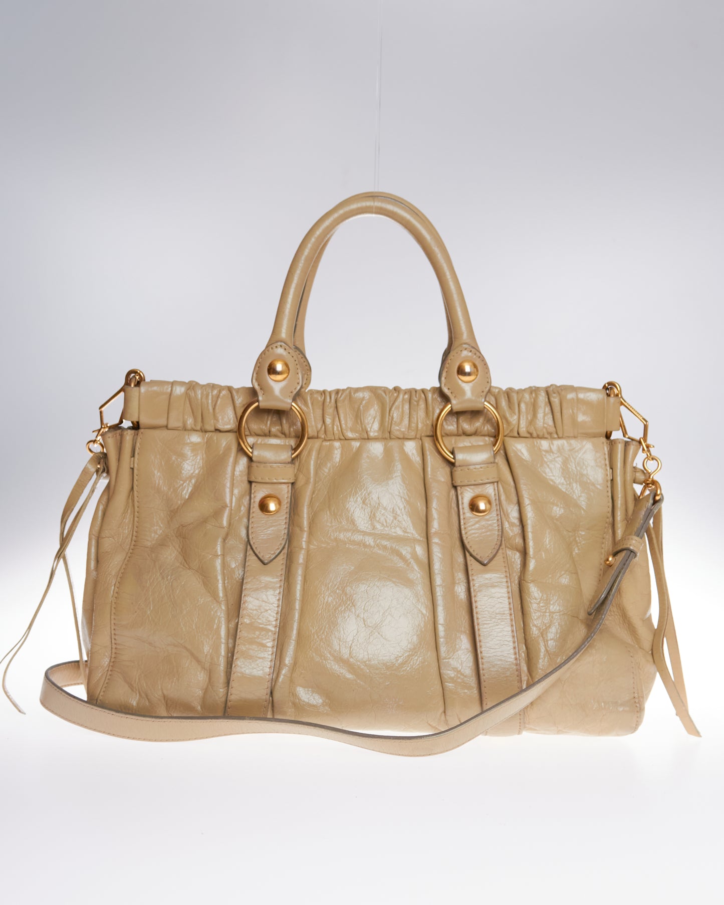 Miu Miu Vitello Lux Bow Tote