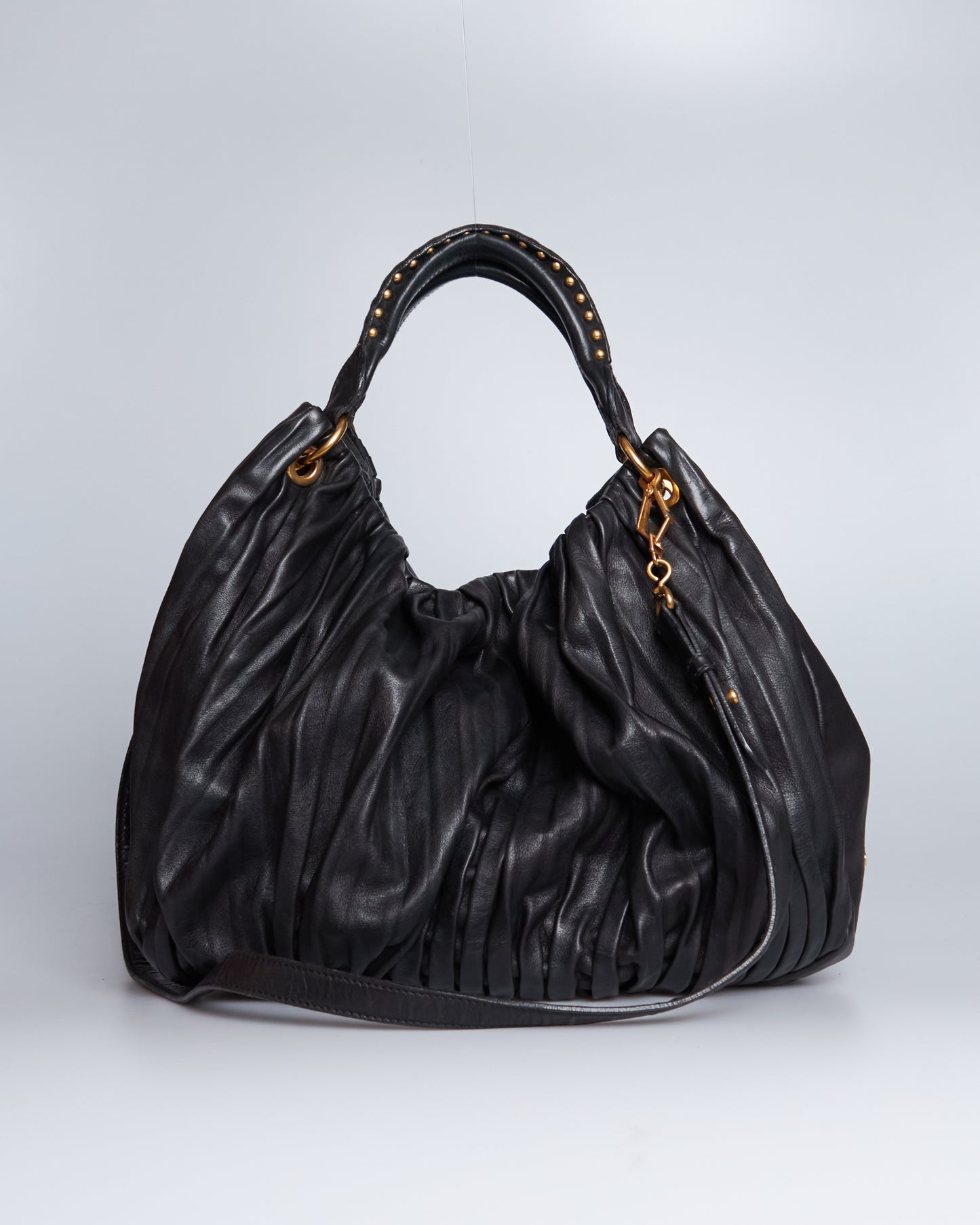 Miu Miu Bosco Leather Plisse