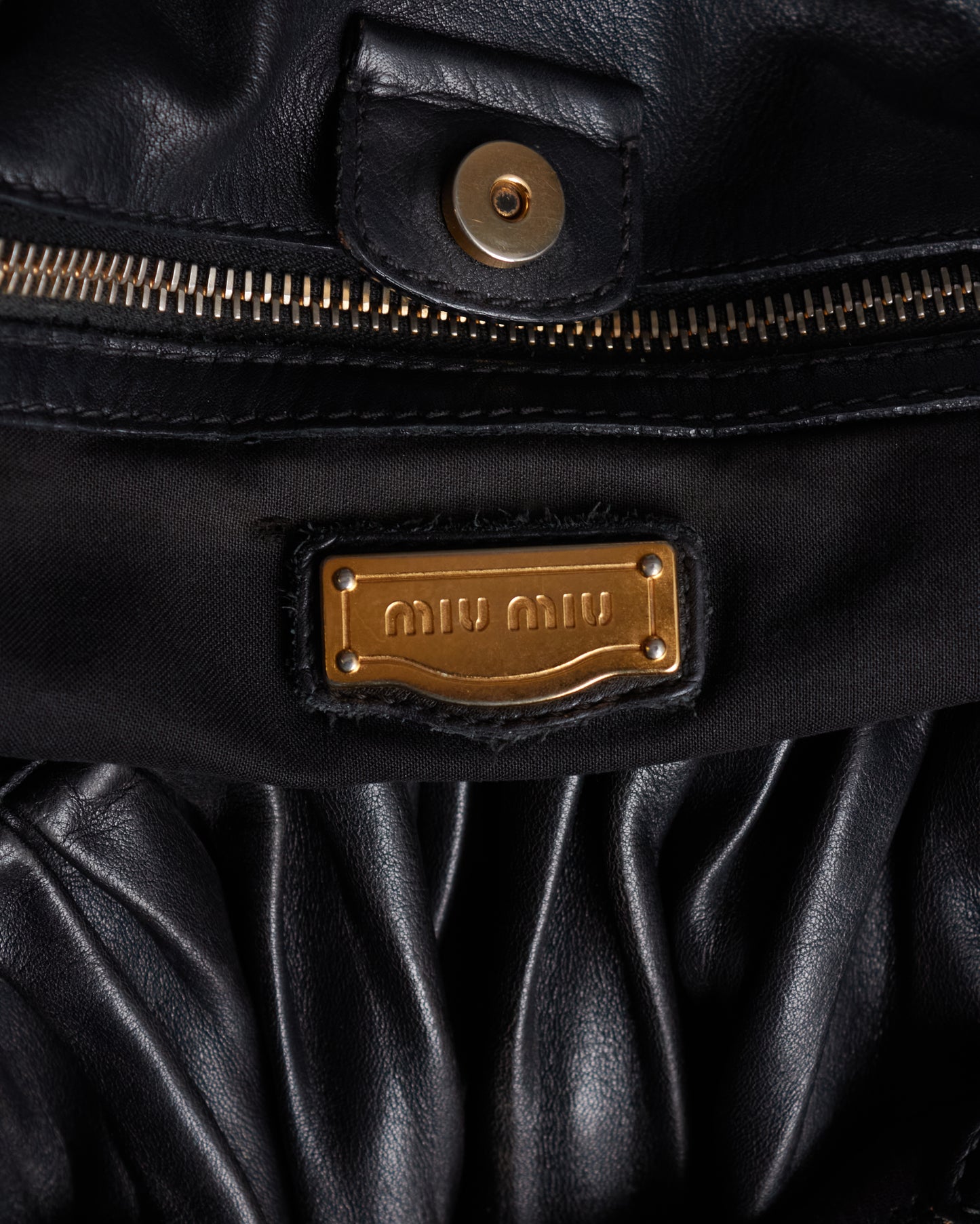 Miu Miu Bosco Leather Plisse