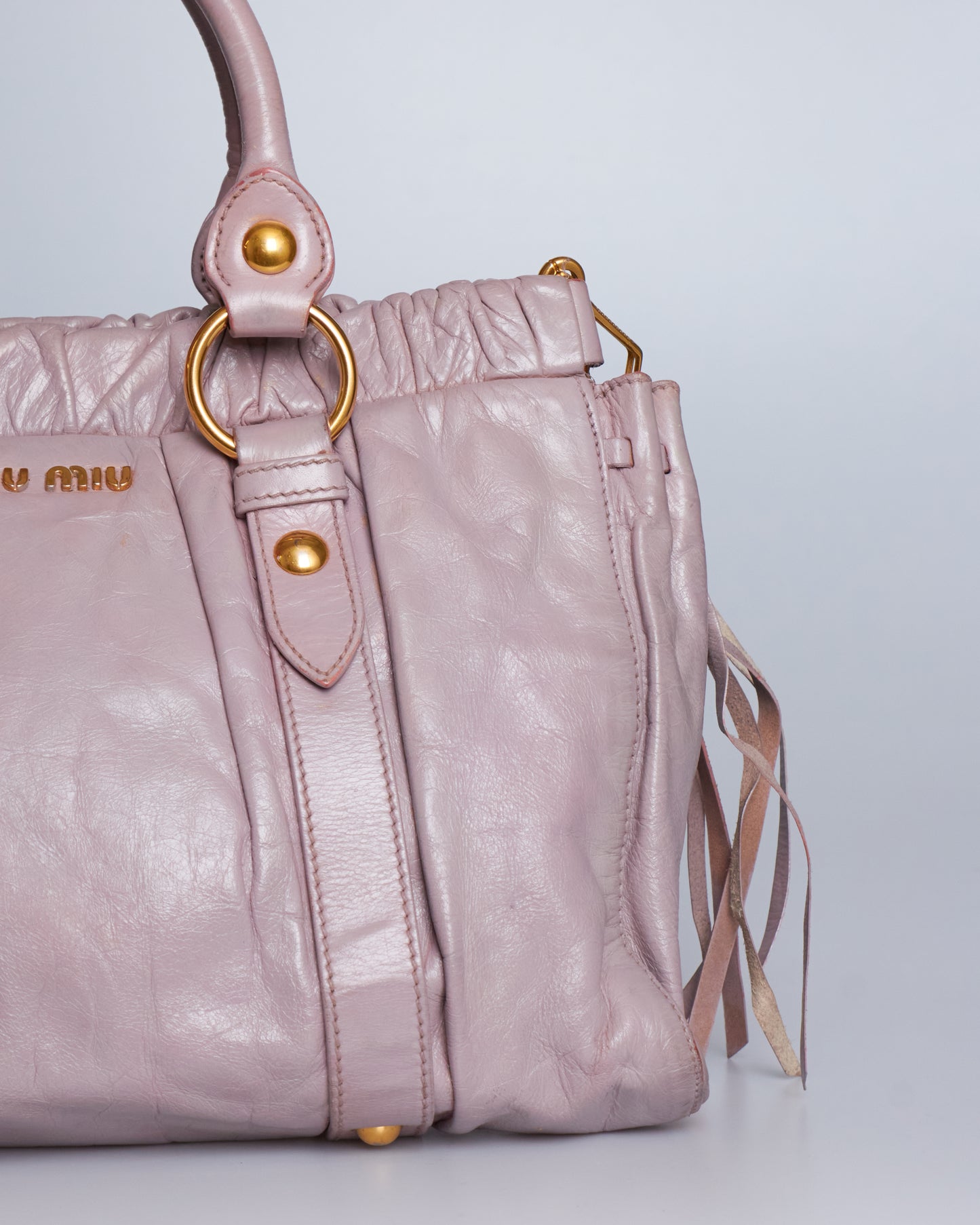 Miu Miu Vitello Lux Bow Tote