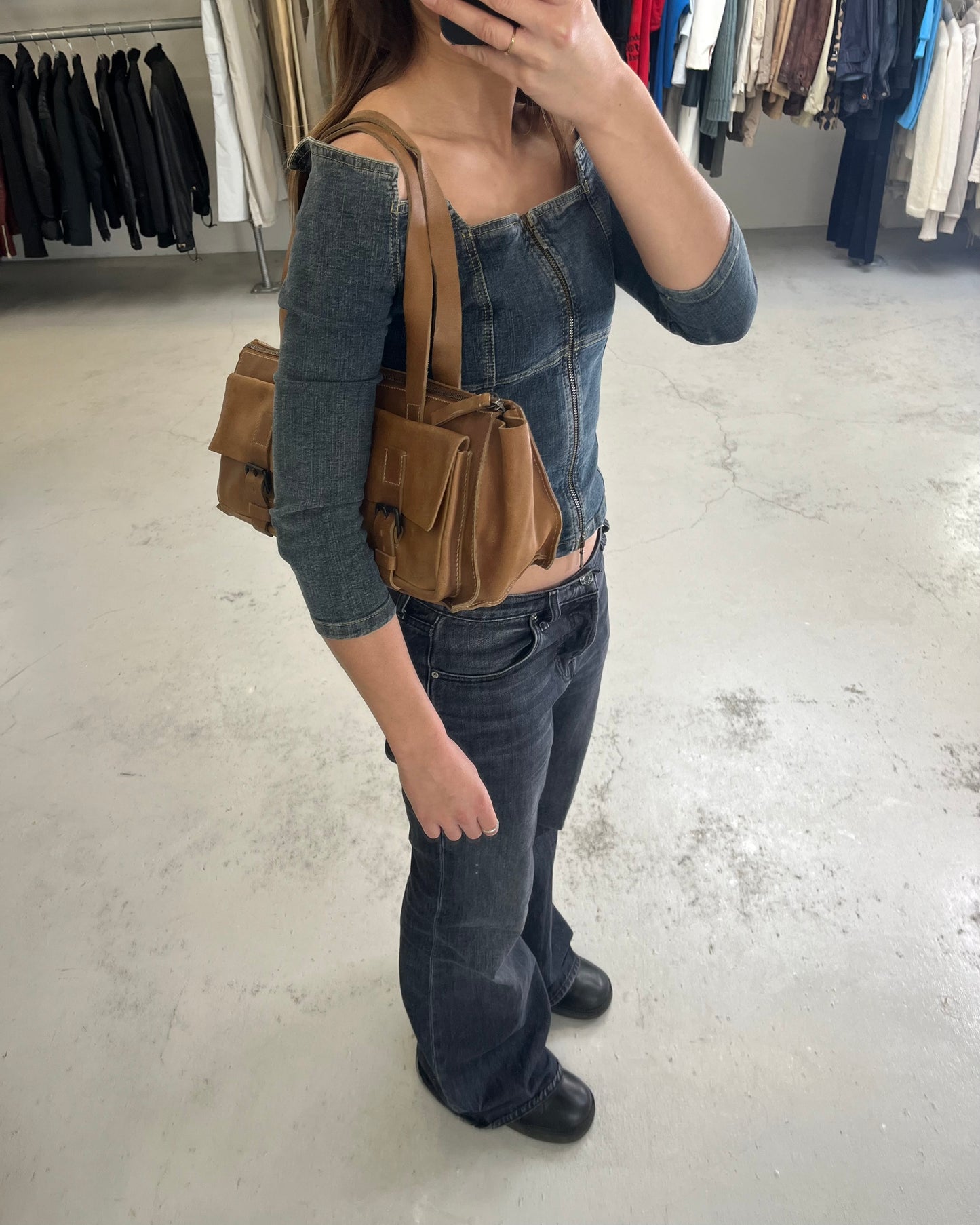 Miu Miu 1990’s Archive Leather Brown Pocket Bag