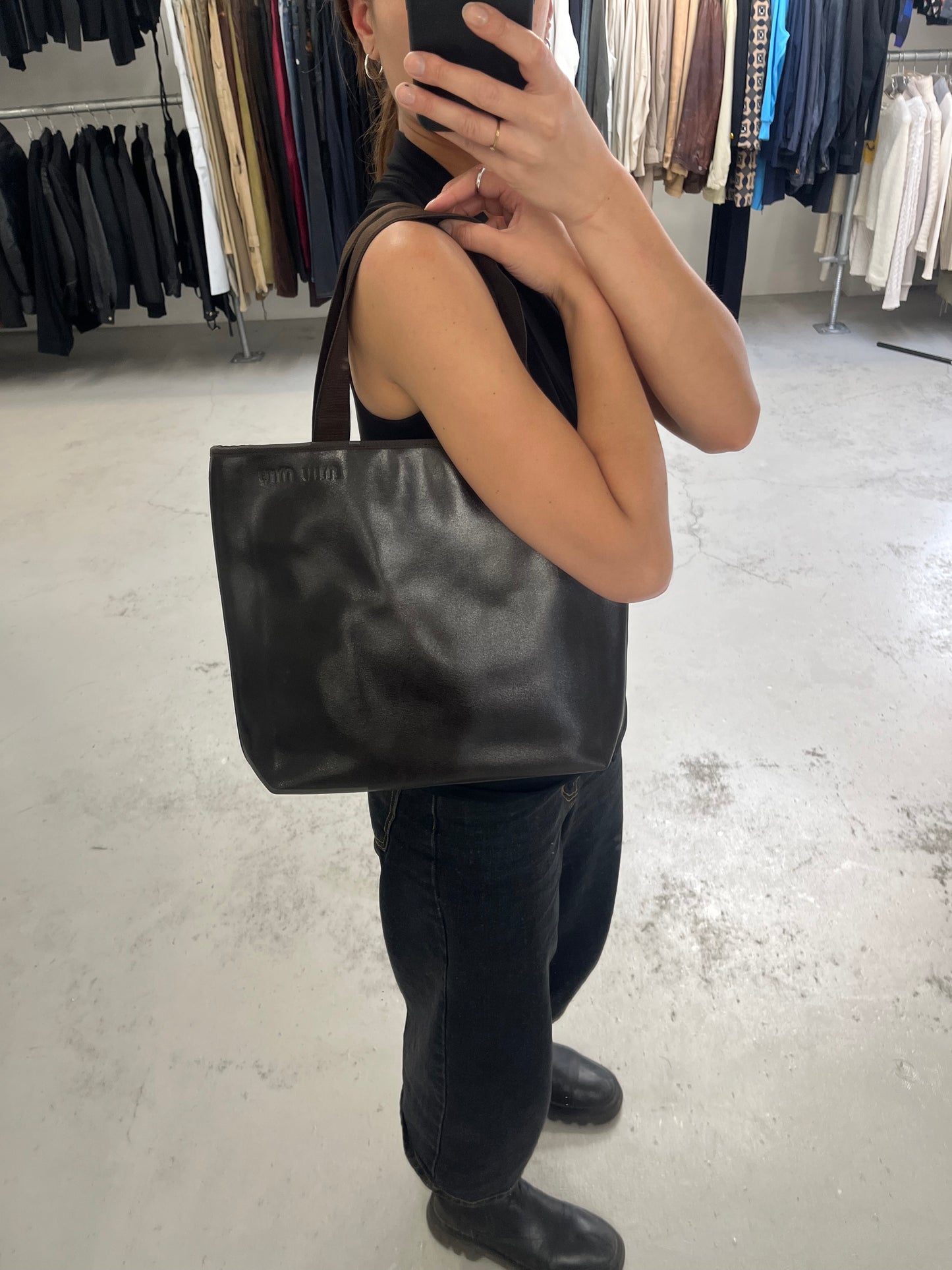 Miu Miu Archive Tote Bag Dark Brown