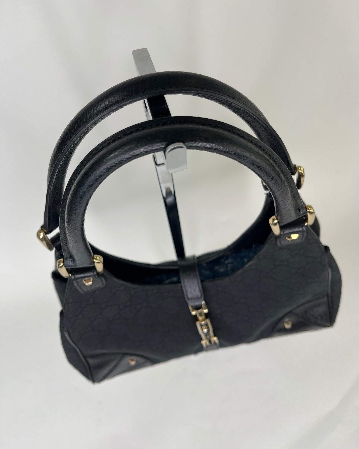 Gucci Jackie Bardot GG Canvas Black