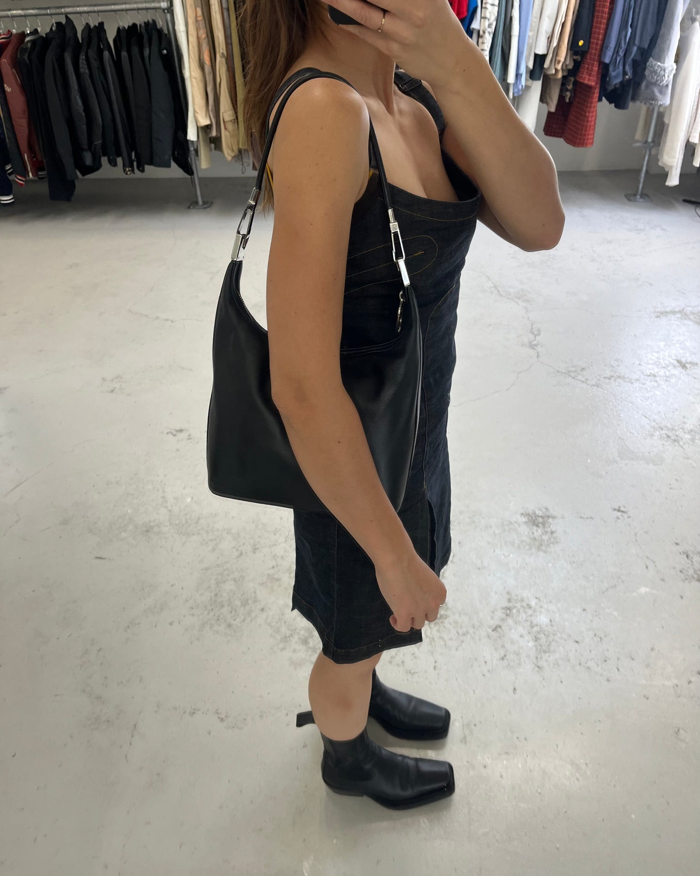 Gucci by Tom Ford Black Leather Shoulder Bag