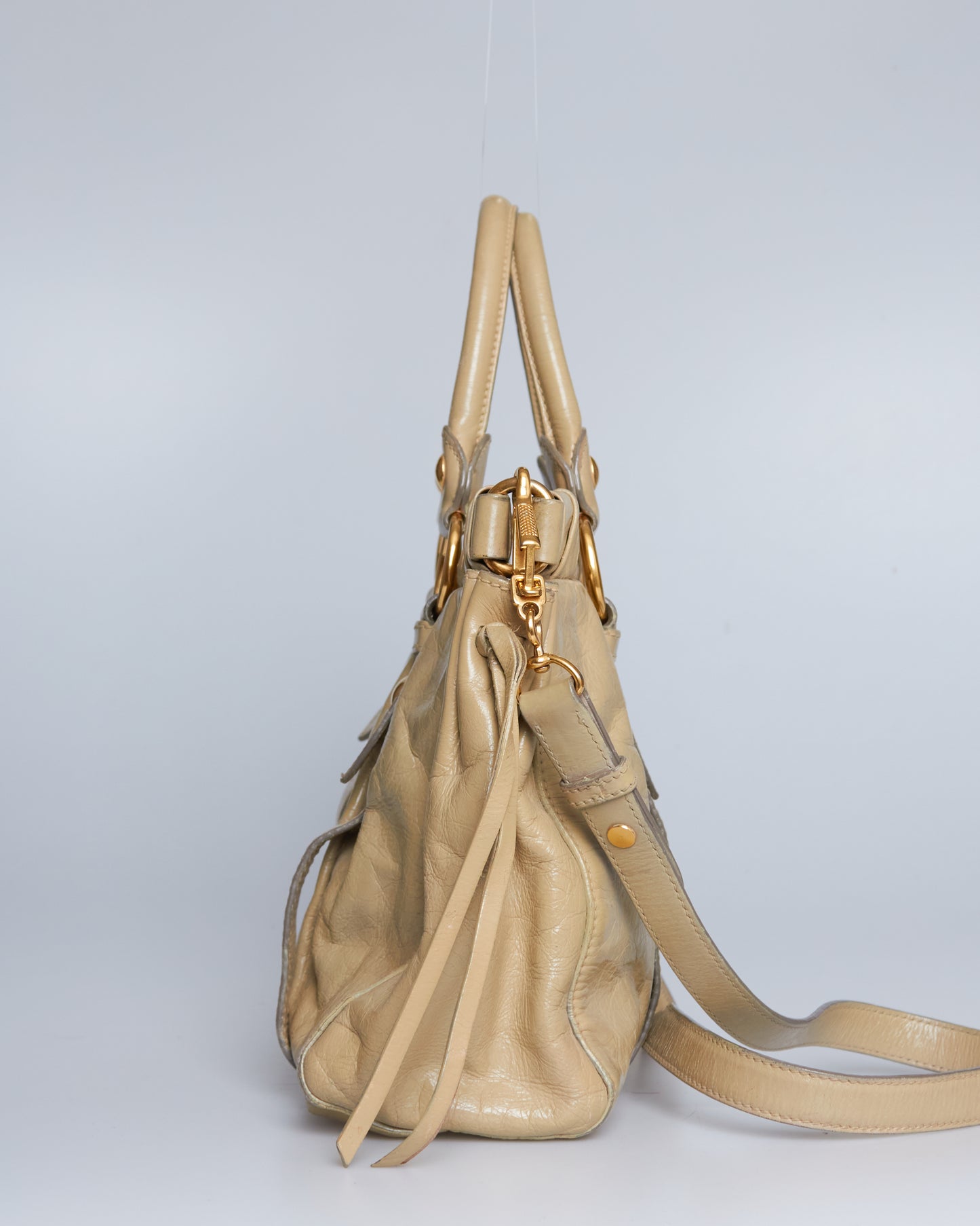 Miu Miu Vitello Lux Bow Tote