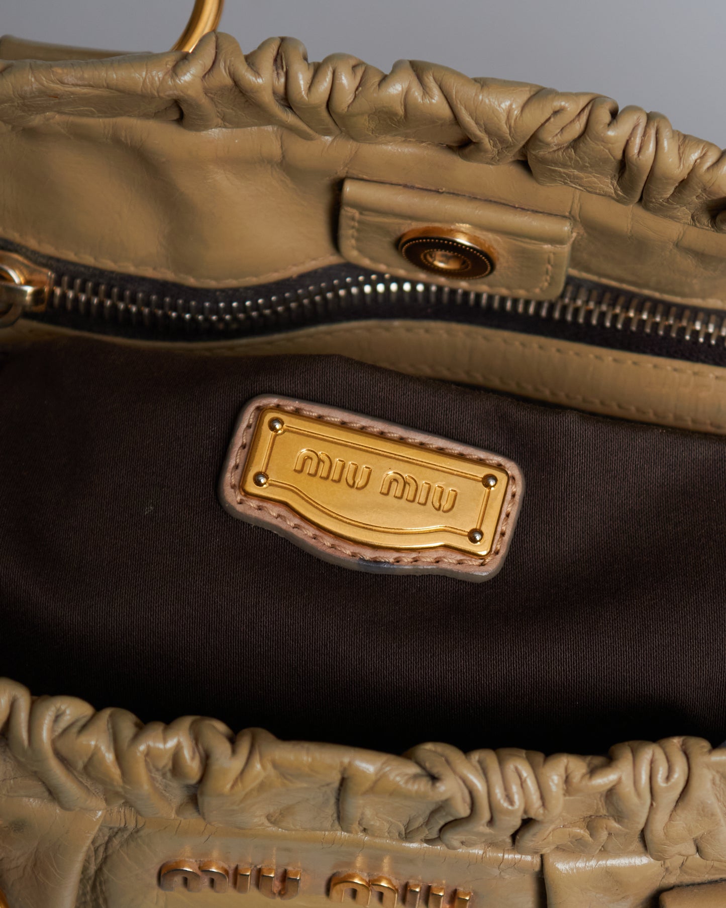 Miu Miu Vitello Lux Bow Tote