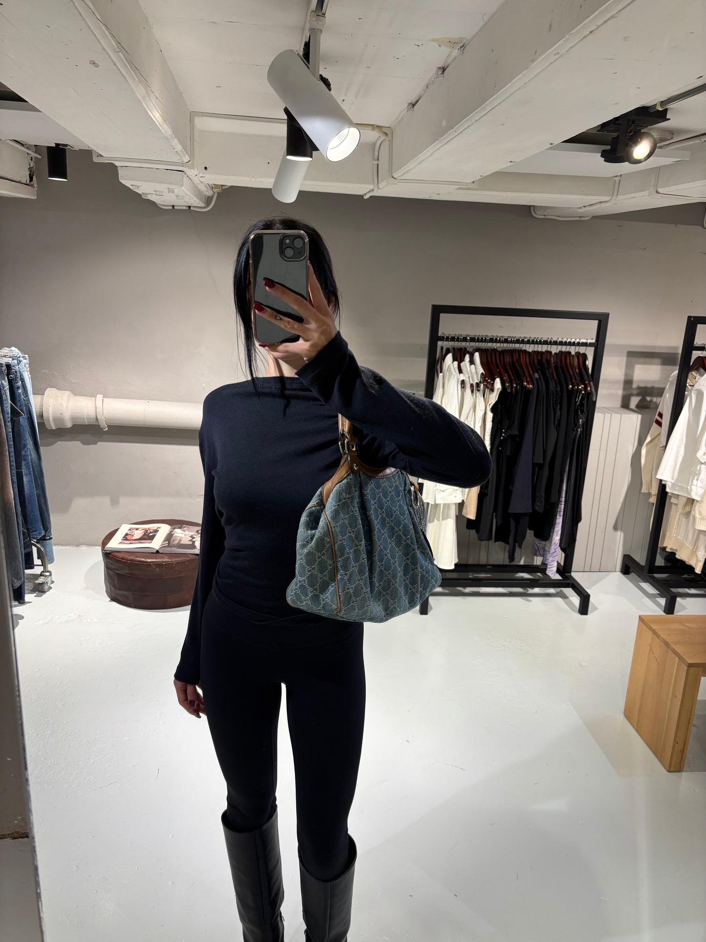 Gucci Denim Sukey Tote Bag