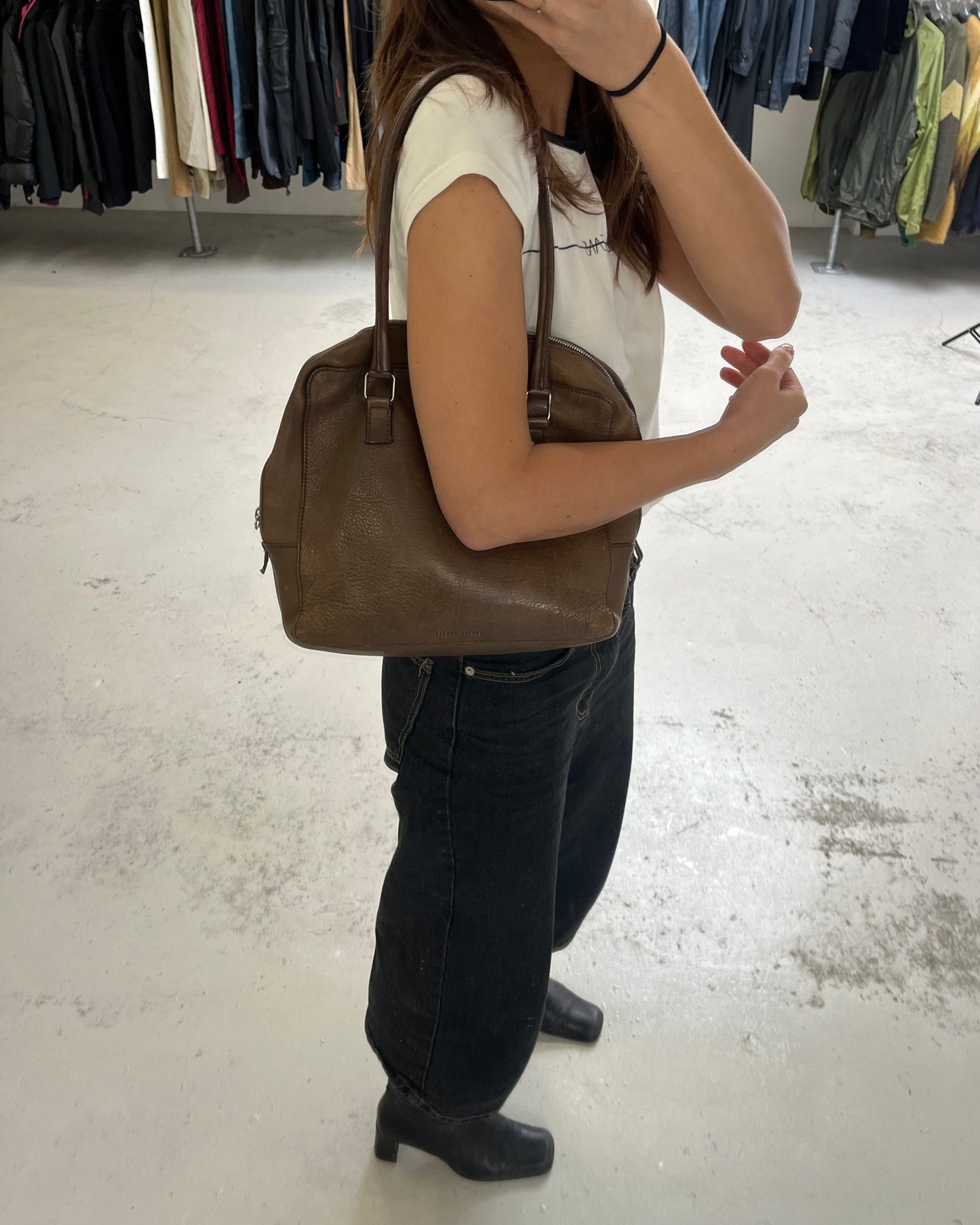 Miu Miu Archive Rounded Leather Shoulderbag