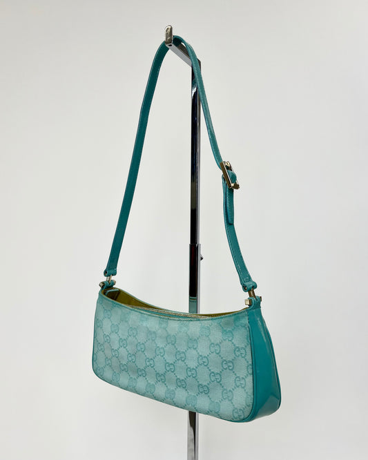 Gucci Canvas Monogram Shoulderbag Azure