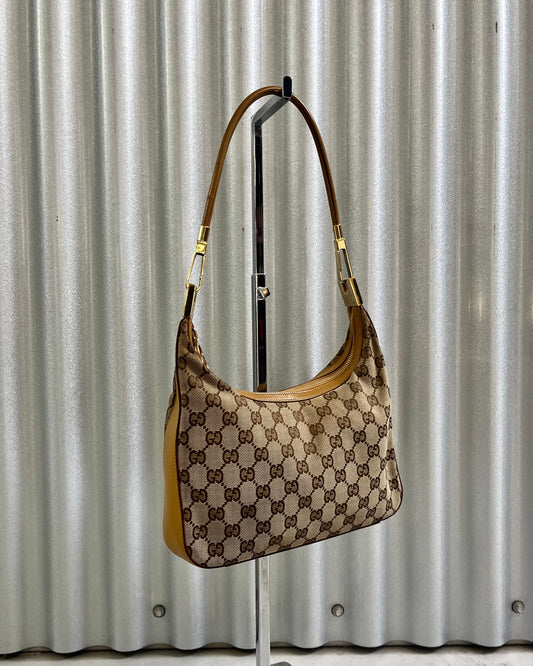Gucci by Tom Ford Canvas Monogram Shoulderbag Brown