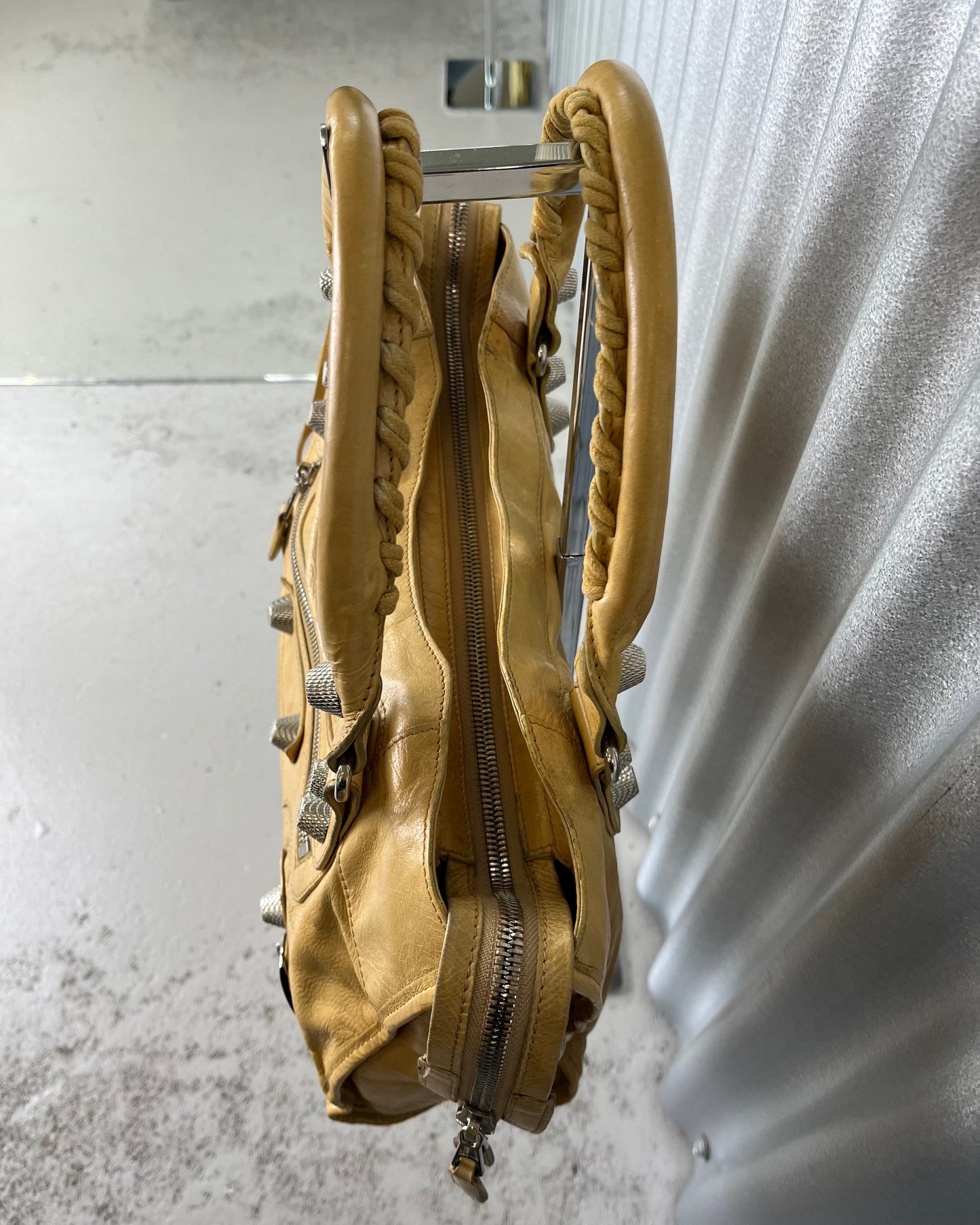 Balenciaga City Bag Giant Studs Yellow