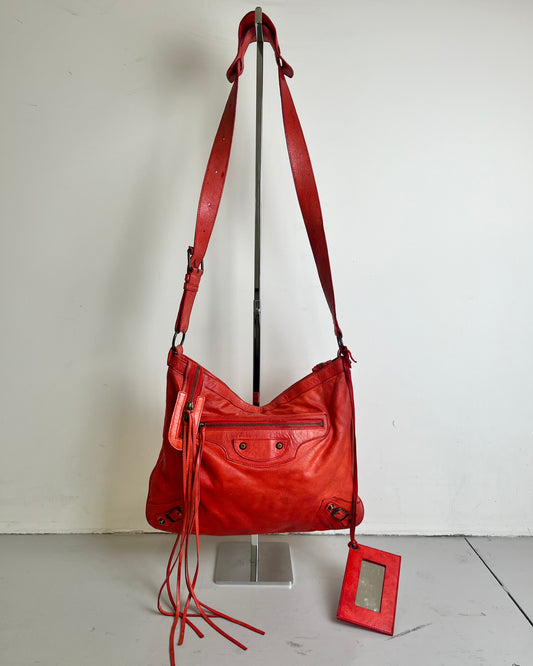 Balenciaga Motocross Day Messenger Bag Red