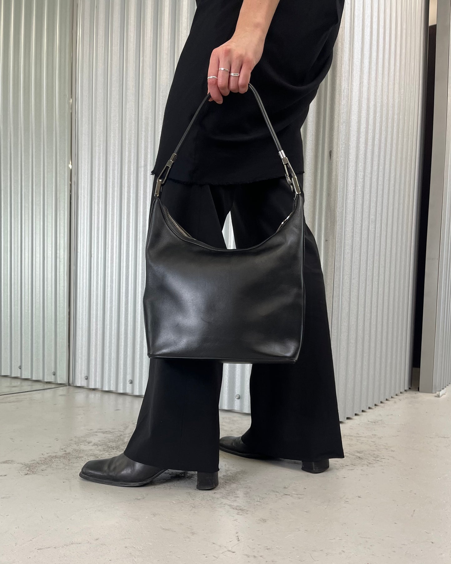 Gucci by Tom Ford Leather Black Shoulder Bag