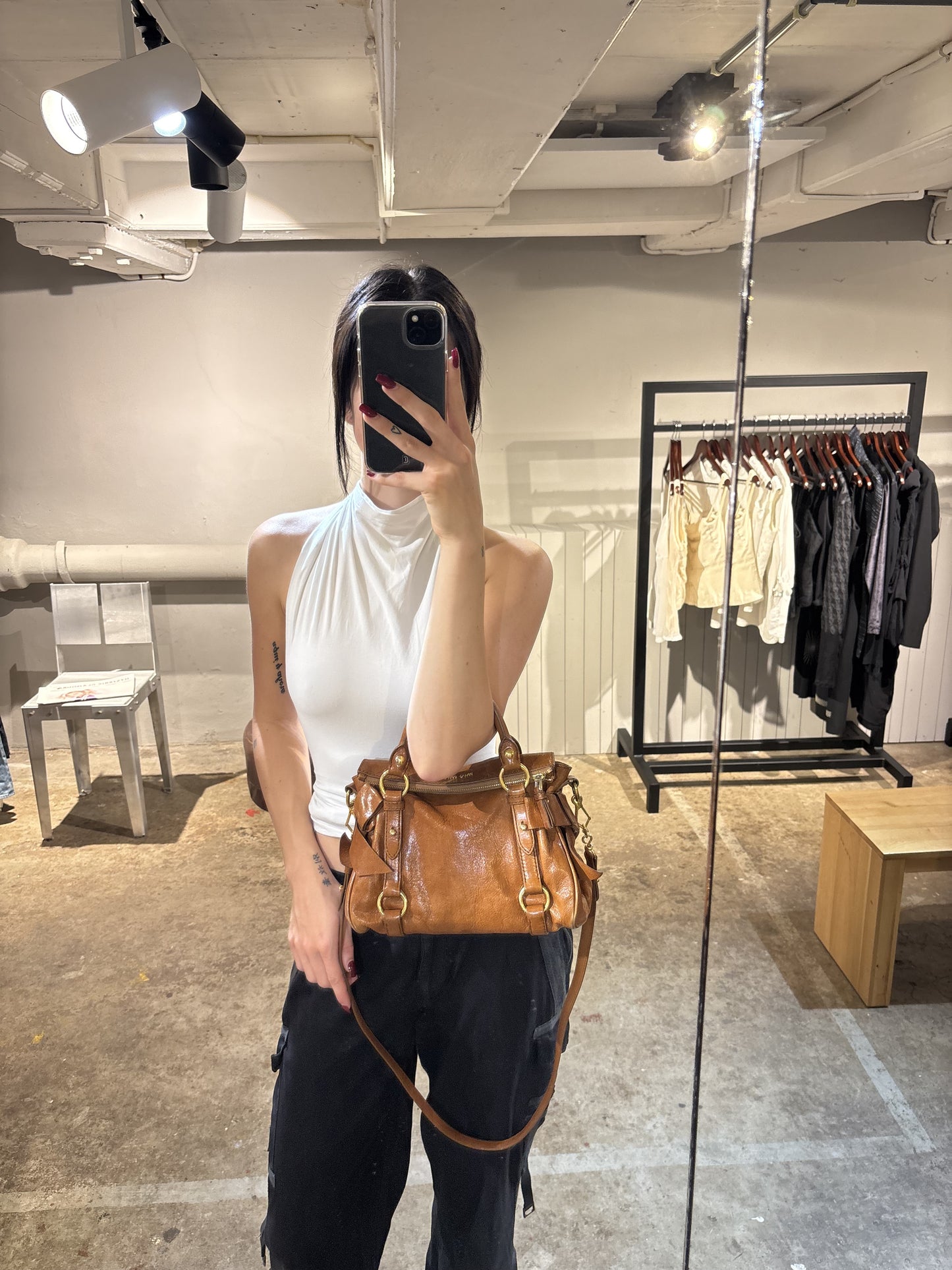 Miu Miu Vitello Lux Bow Bag Mini