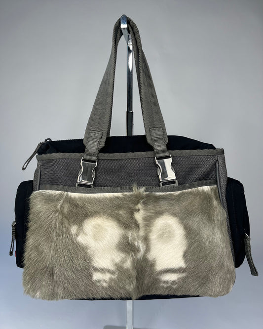 Prada Linea Rossa Technical Goat Fur Pocket Handbag