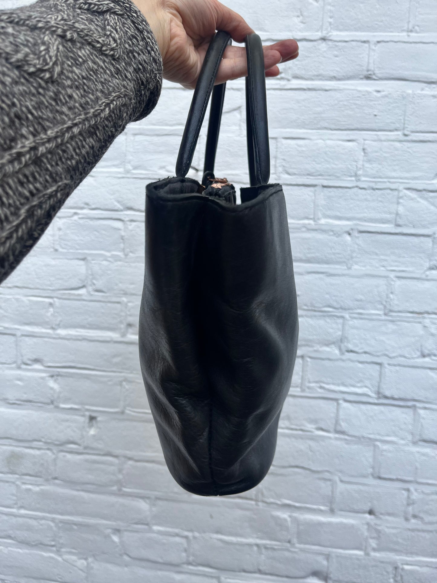 Y’saccs Yohji Yamamoto Black Leather Handbag