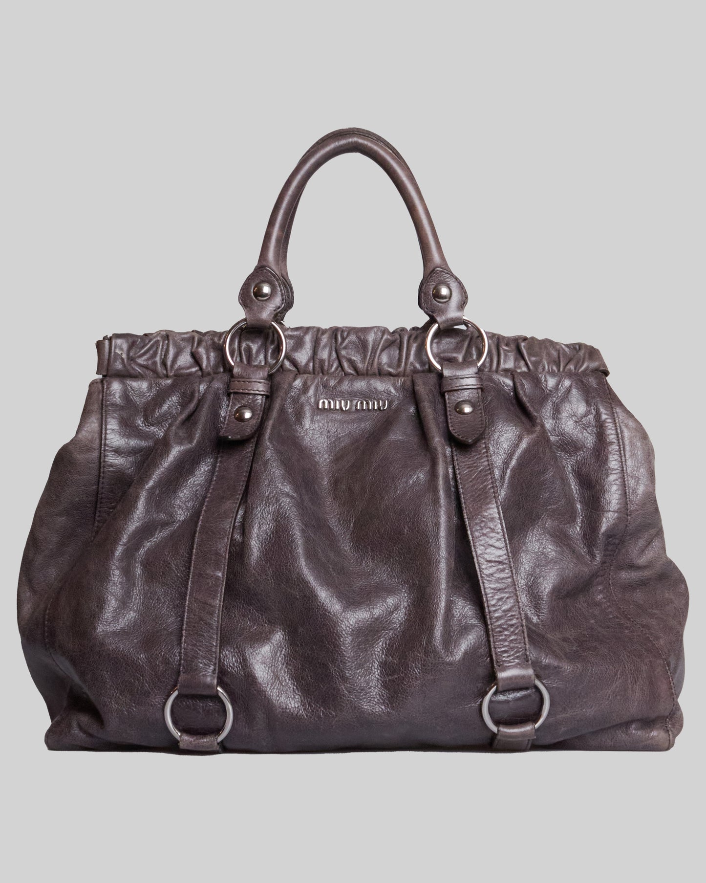 Miu Miu Vitello Lux Bow Large Bag