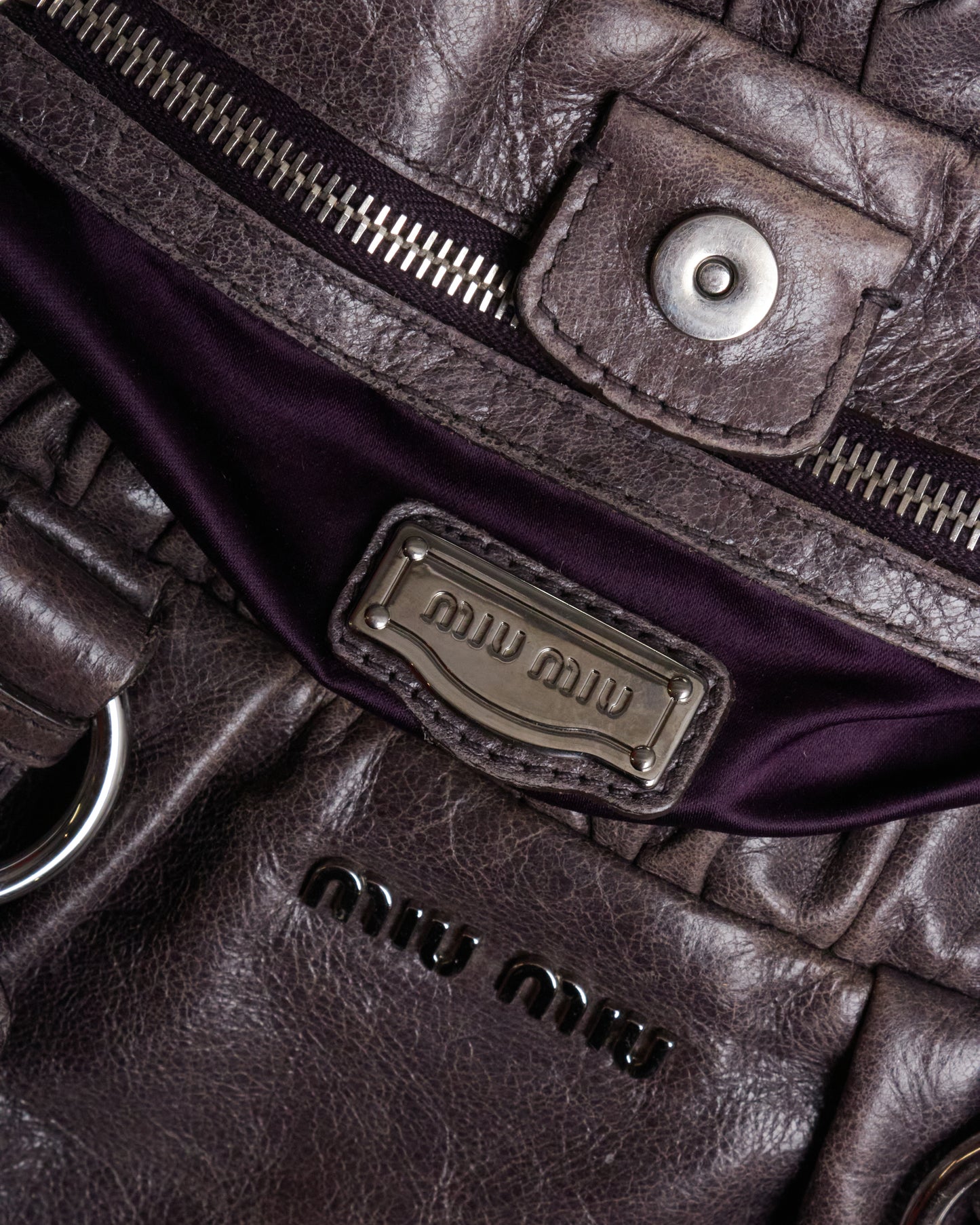 Miu Miu Vitello Lux Bow Large Bag