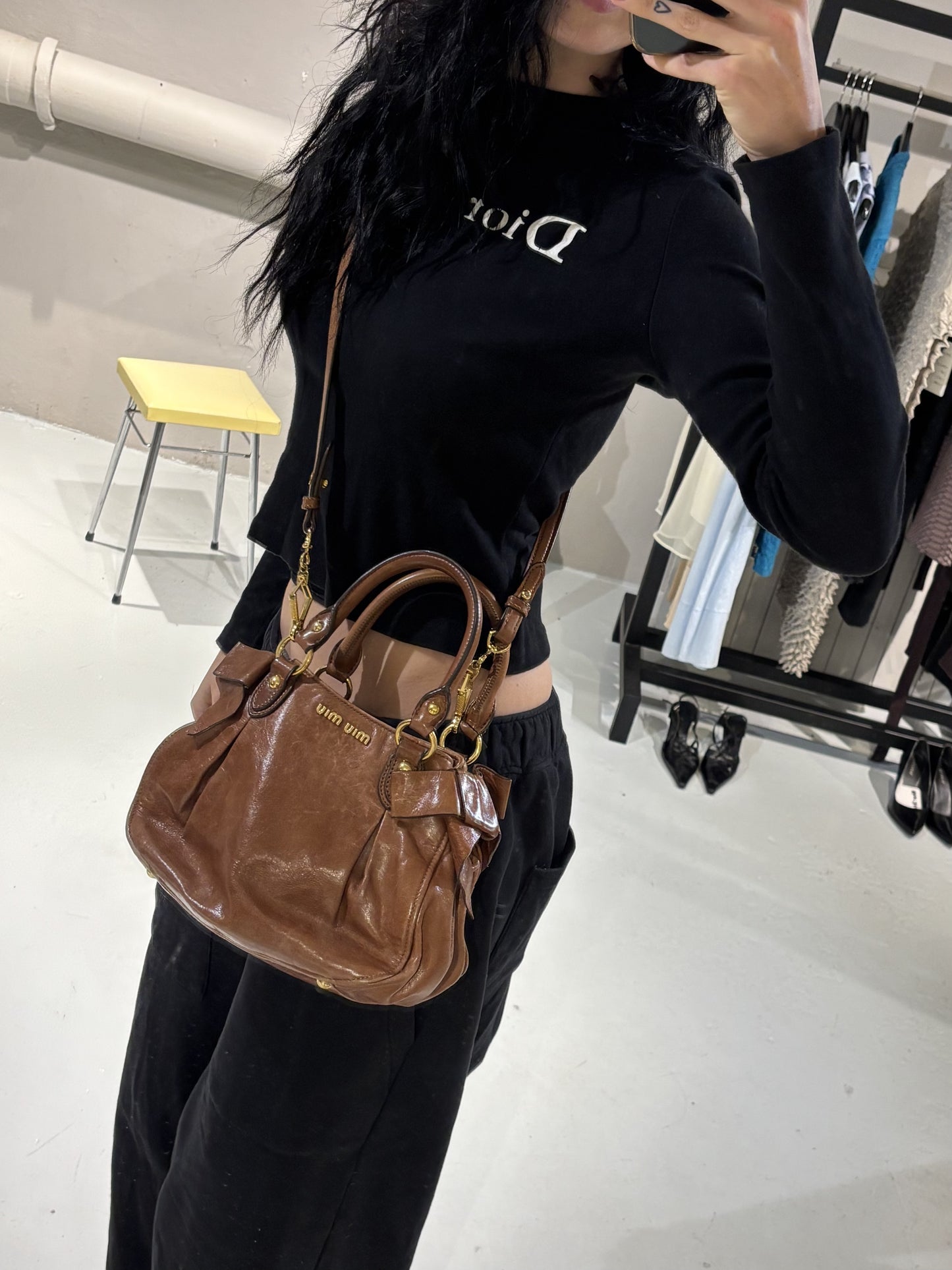 Miu Miu Vitello Lux Bow Bag Mini