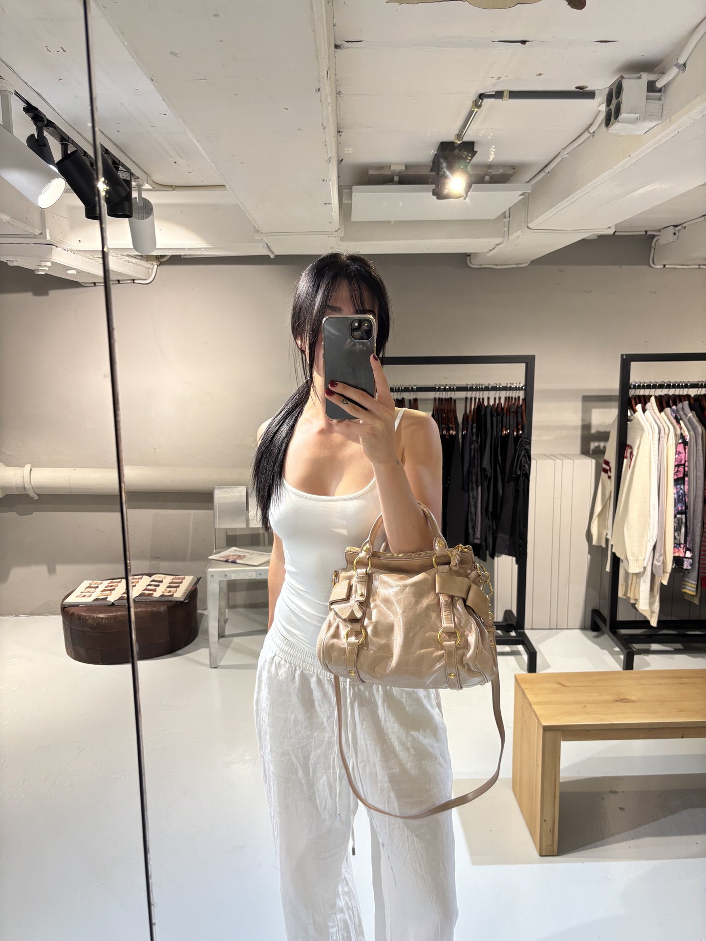 Miu Miu Vitello Lux Bow Bag Mini