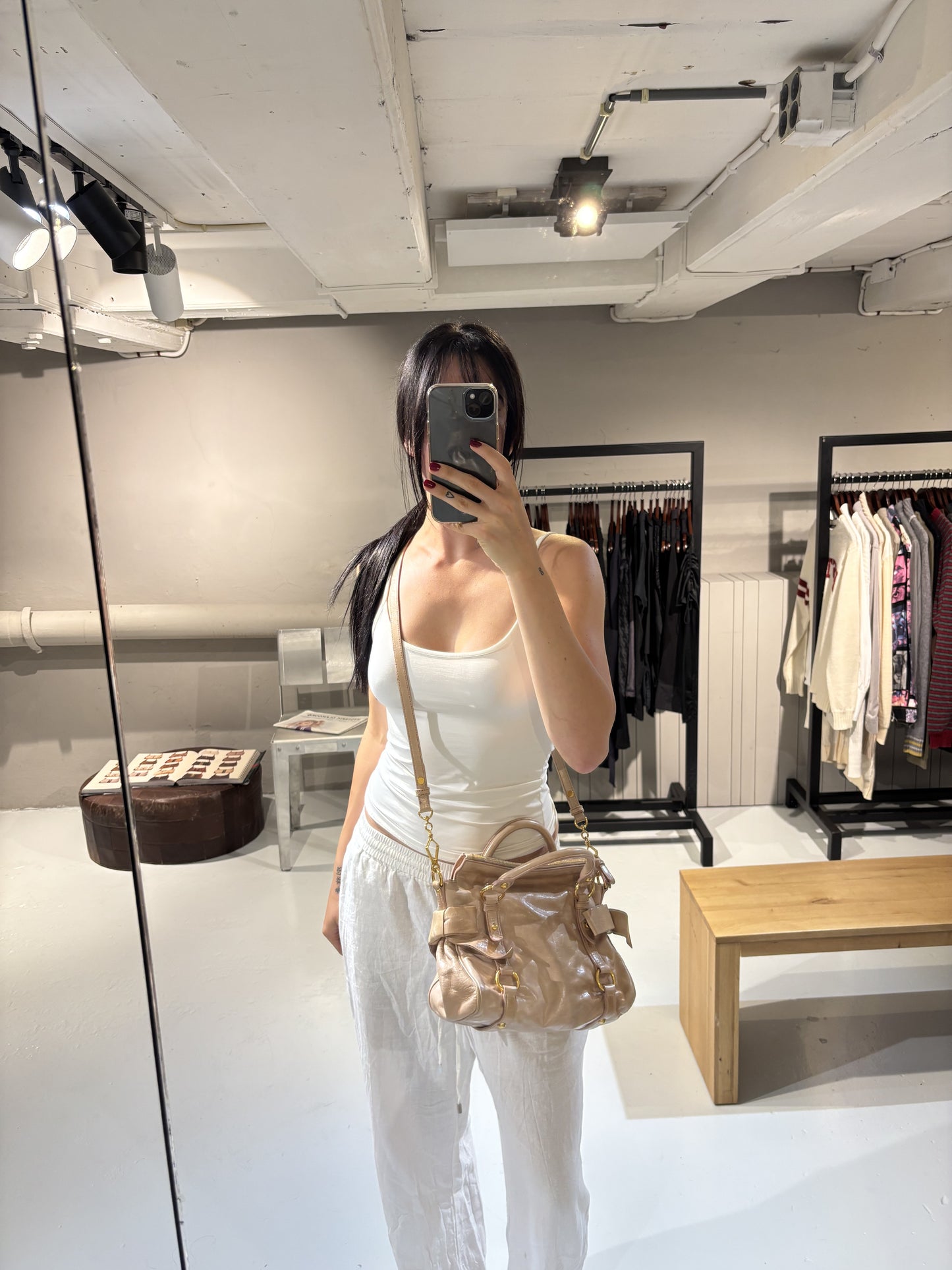 Miu Miu Vitello Lux Bow Bag Mini