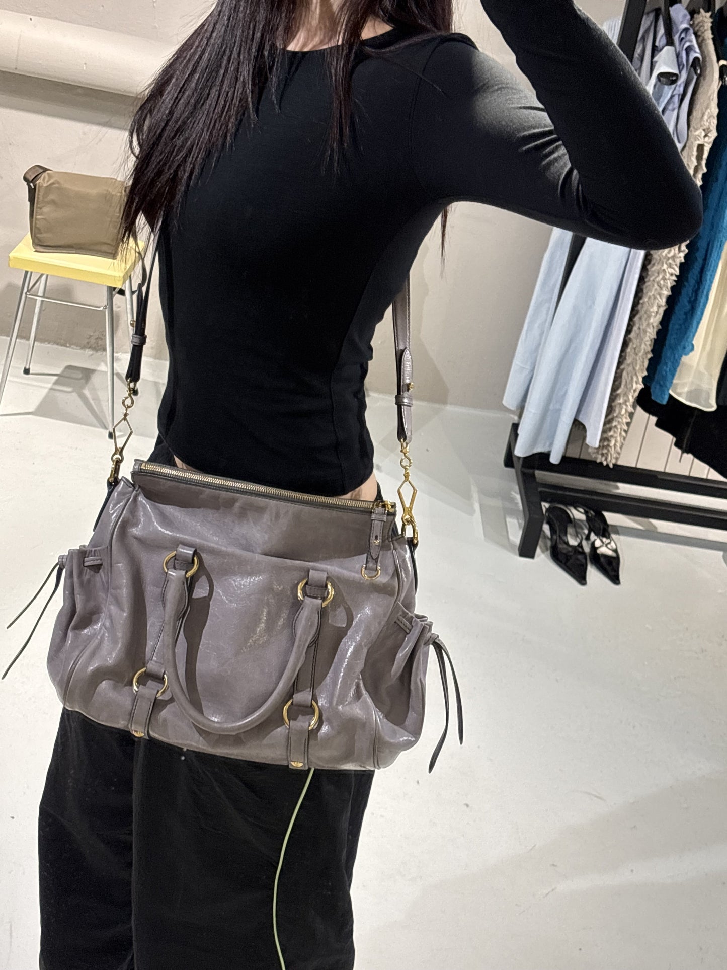 Miu Miu Vitello Lux Bow