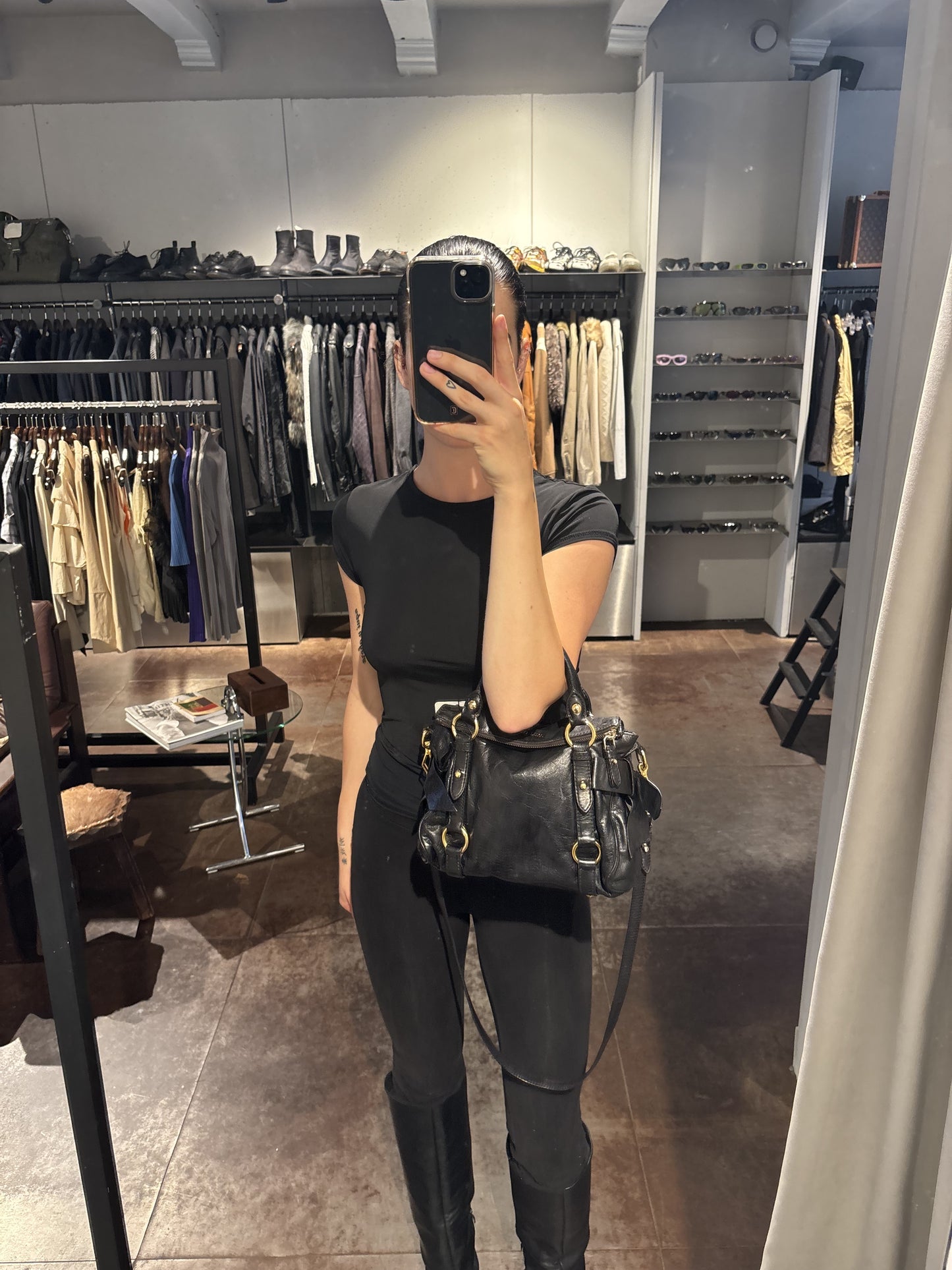 Miu Miu Vitello Lux Bow Bag Mini