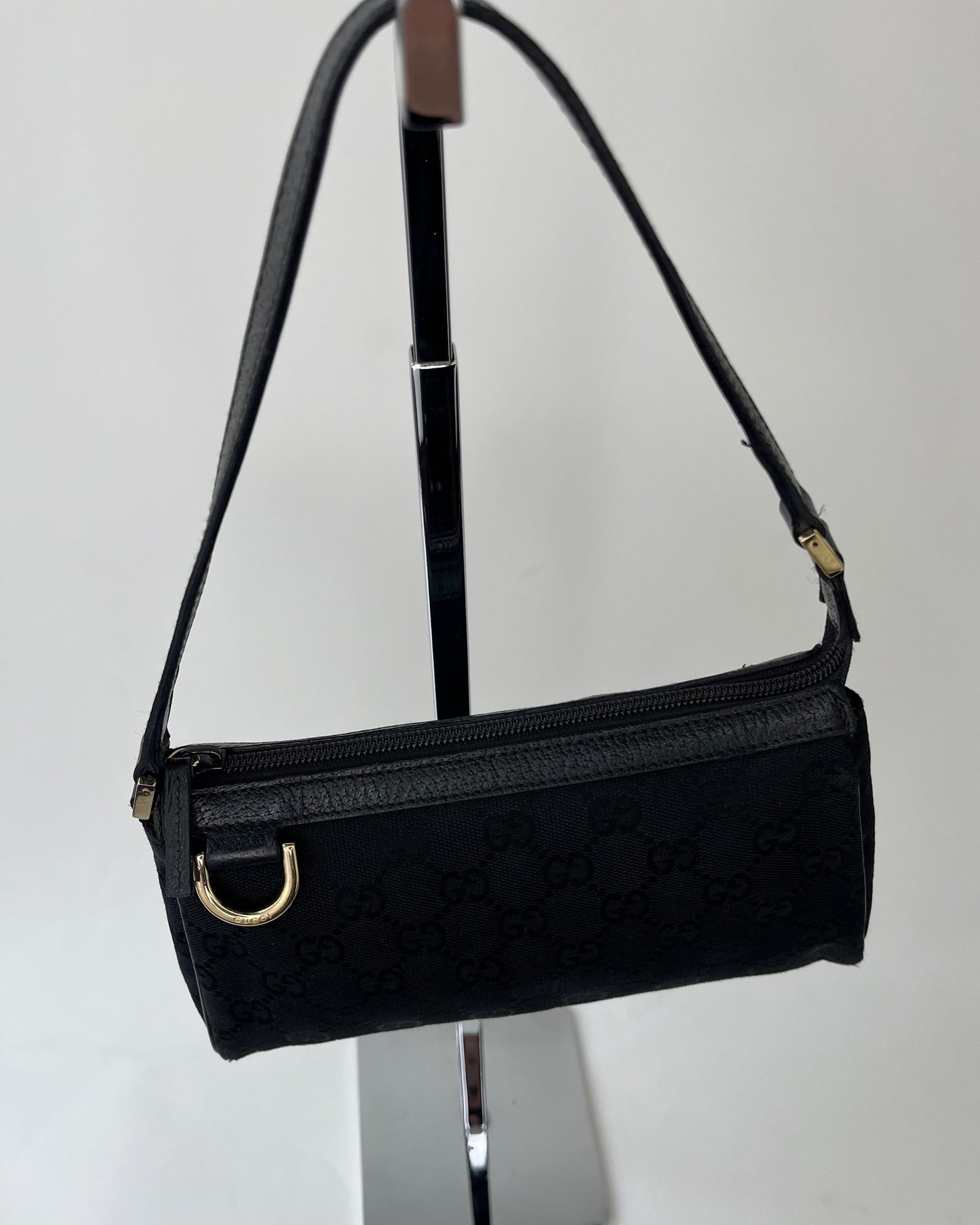 Gucci Abbey D-Ring Pochette GG Canvas Black