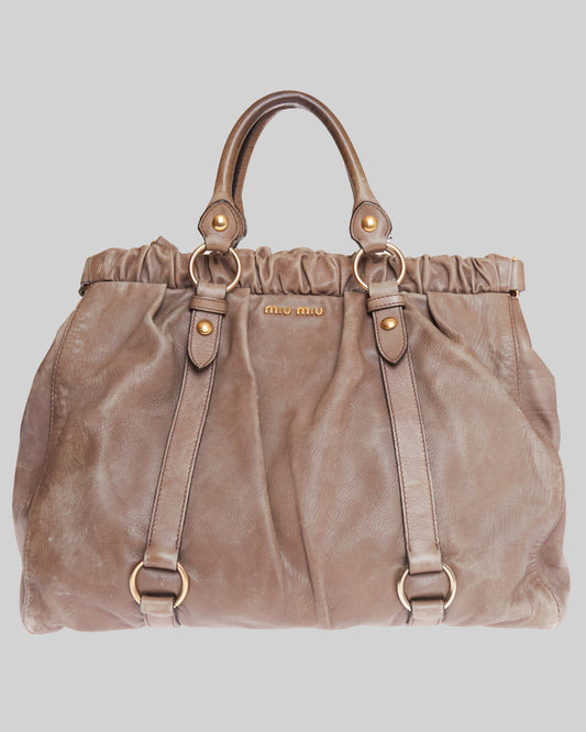 Miu Miu Vitello Lux Bow Large Bag