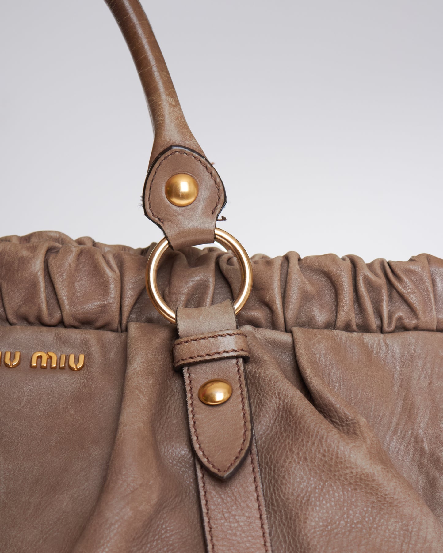 Miu Miu Vitello Lux Bow Large Bag