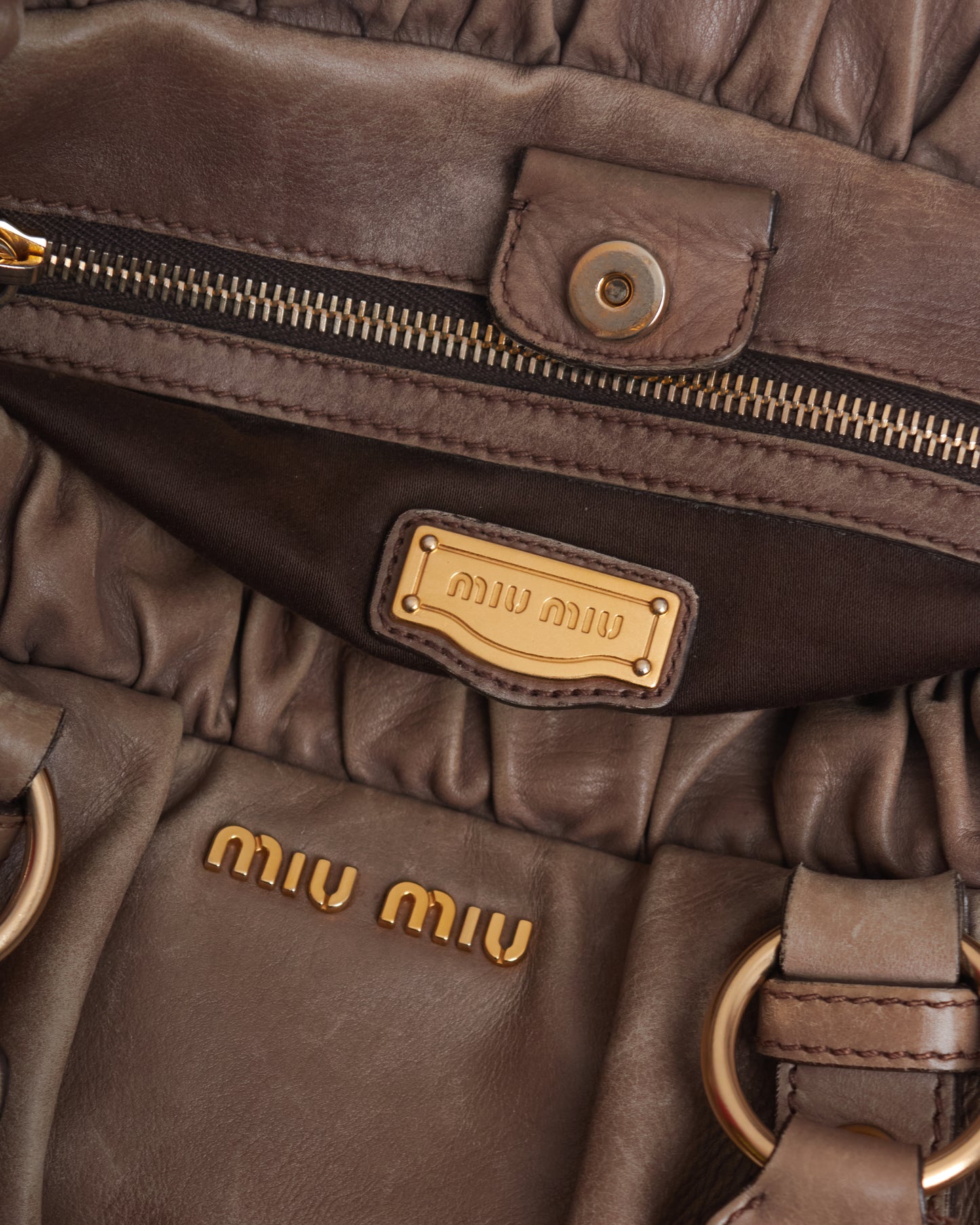 Miu Miu Vitello Lux Bow Large Bag