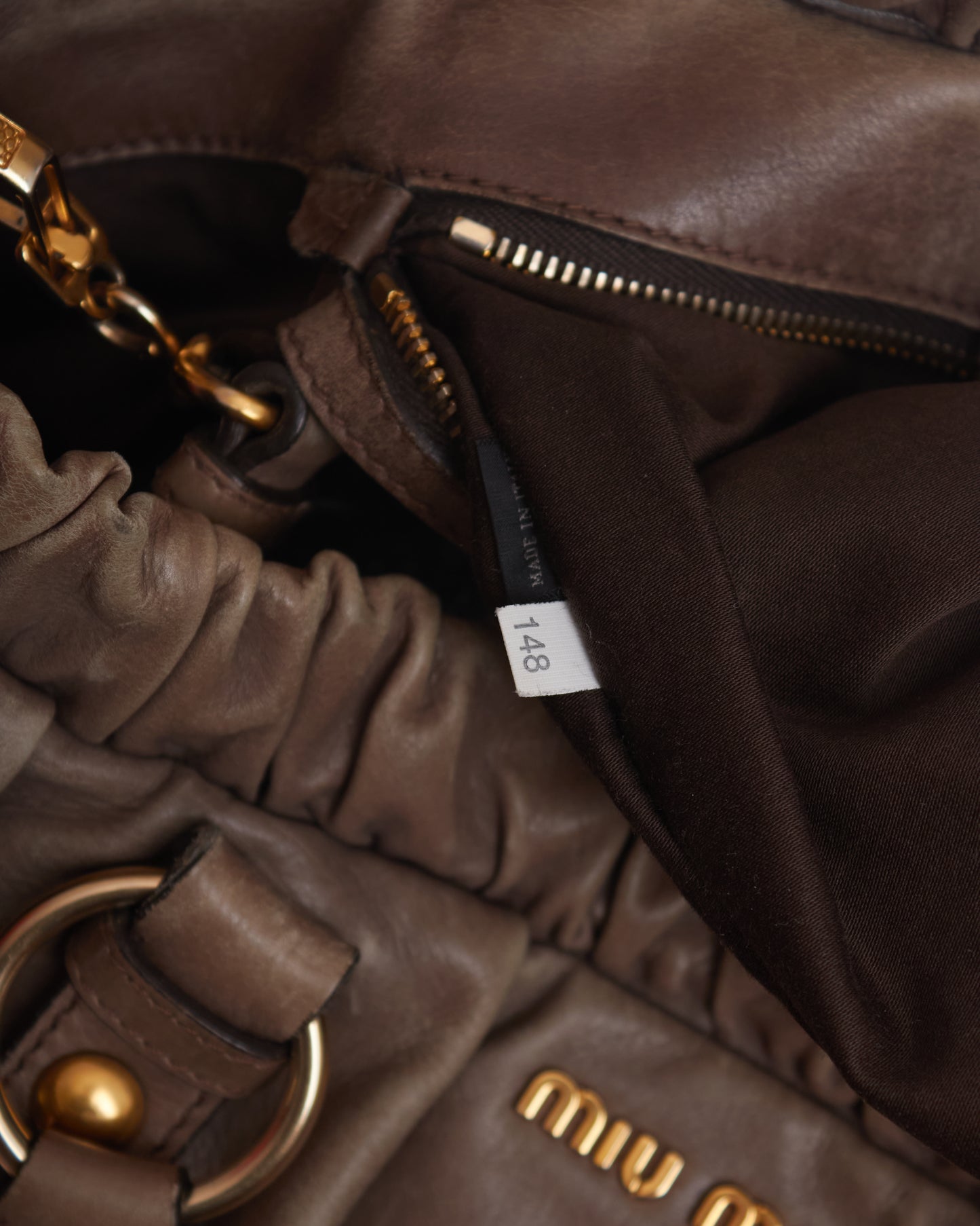 Miu Miu Vitello Lux Bow Large Bag