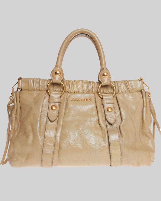 Miu Miu Vitello Lux Bow Tote